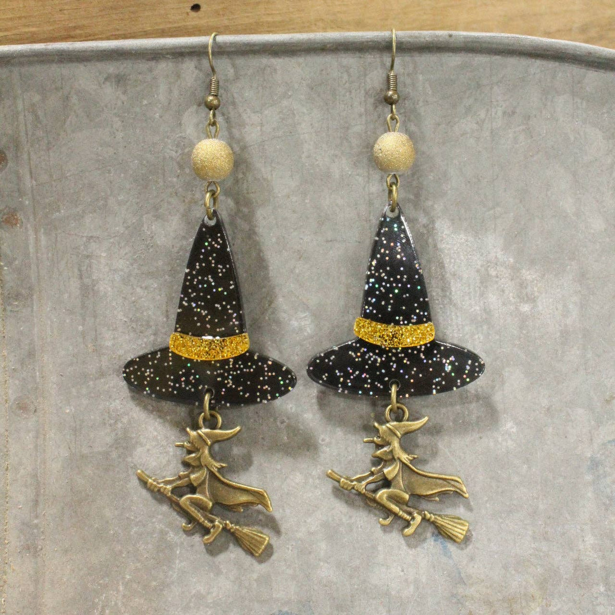 A Witch With Her Hat Dangle Earrings
