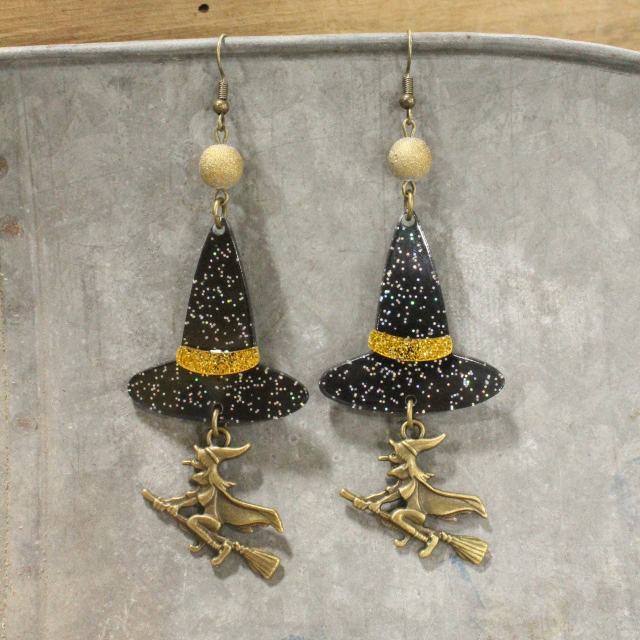 A Witch With Her Hat Dangle Earrings