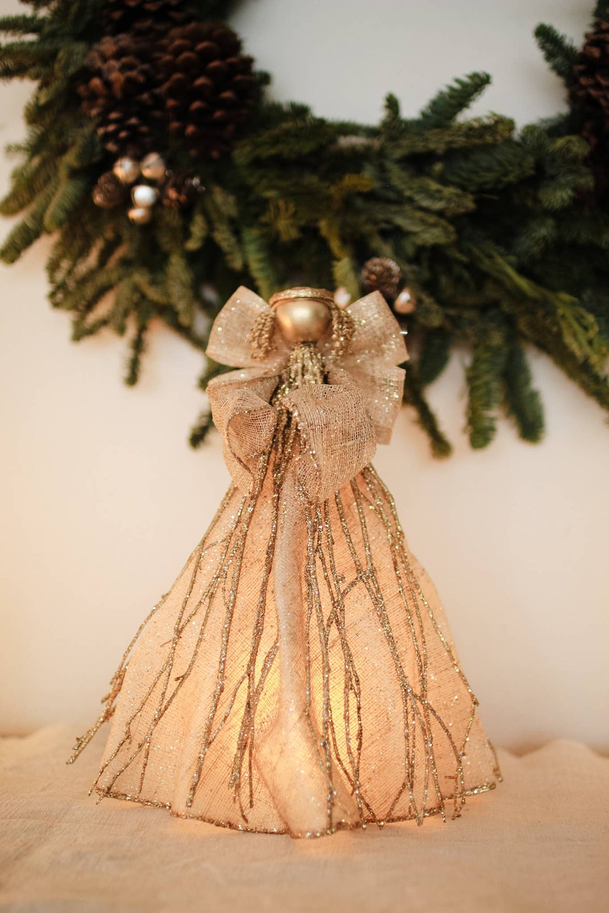 12" Sinamay/Twig Angel Tree Topper