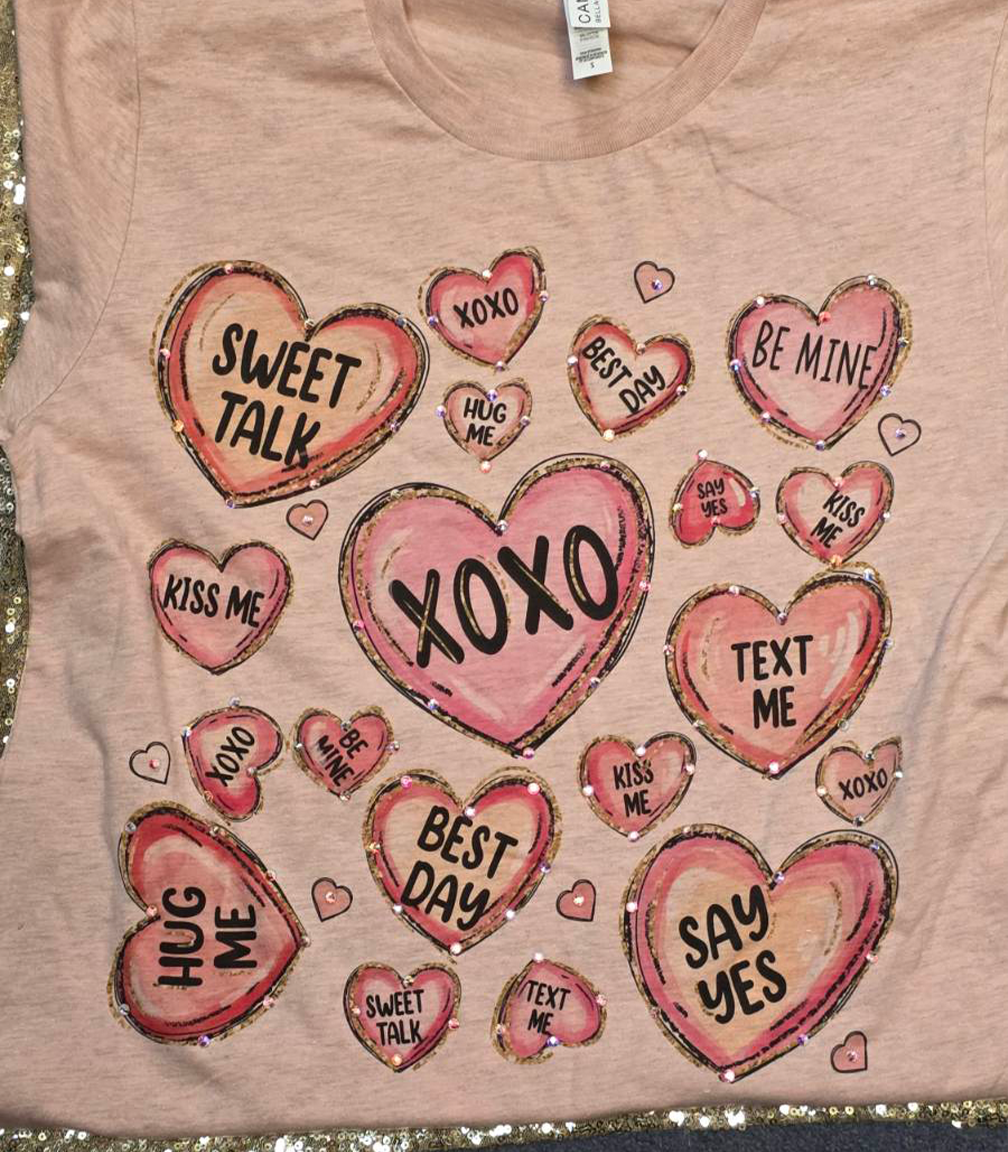 Valentine Hearts Drawn T Shirt