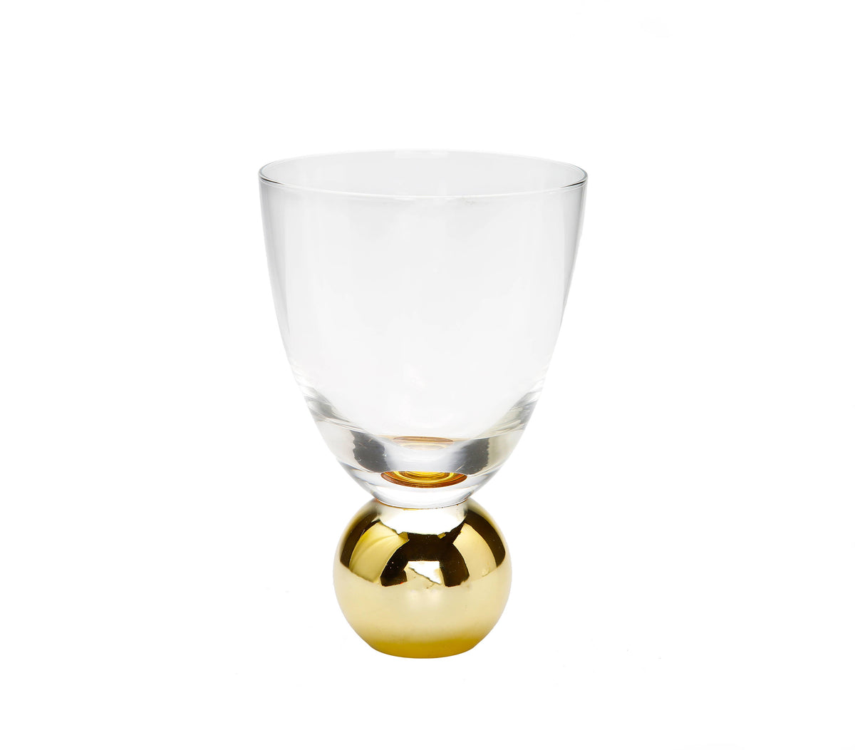 Small Wine Glasses on Gold Ball Pedestal