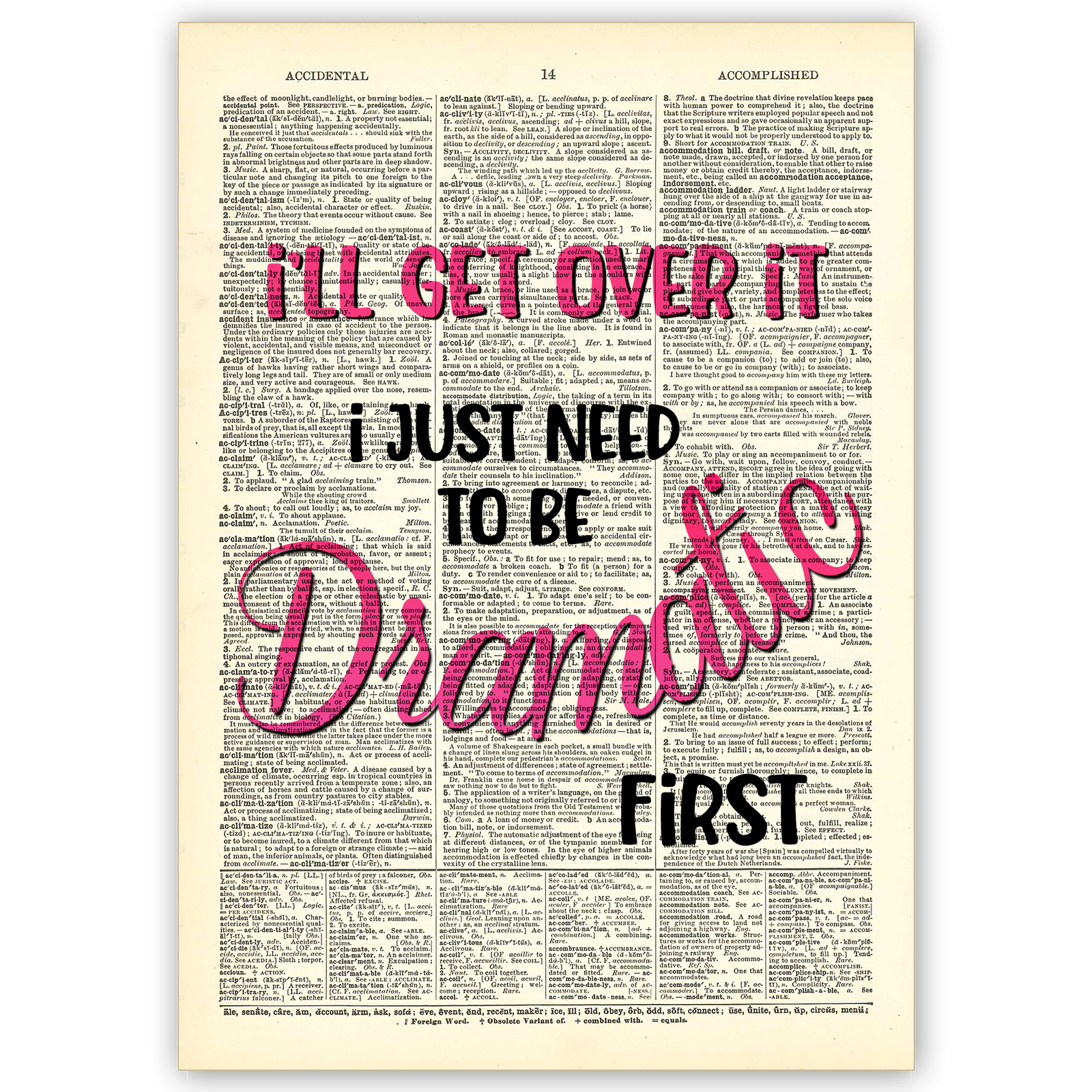 Art Print Dictionary Page | Vintage | I'll Get Over It