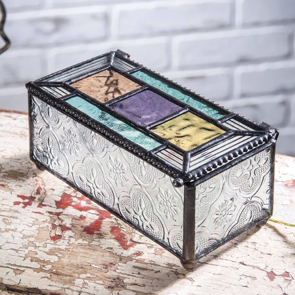 Colorful Stained Glass Decorative Jewelry Keepsake Box 864