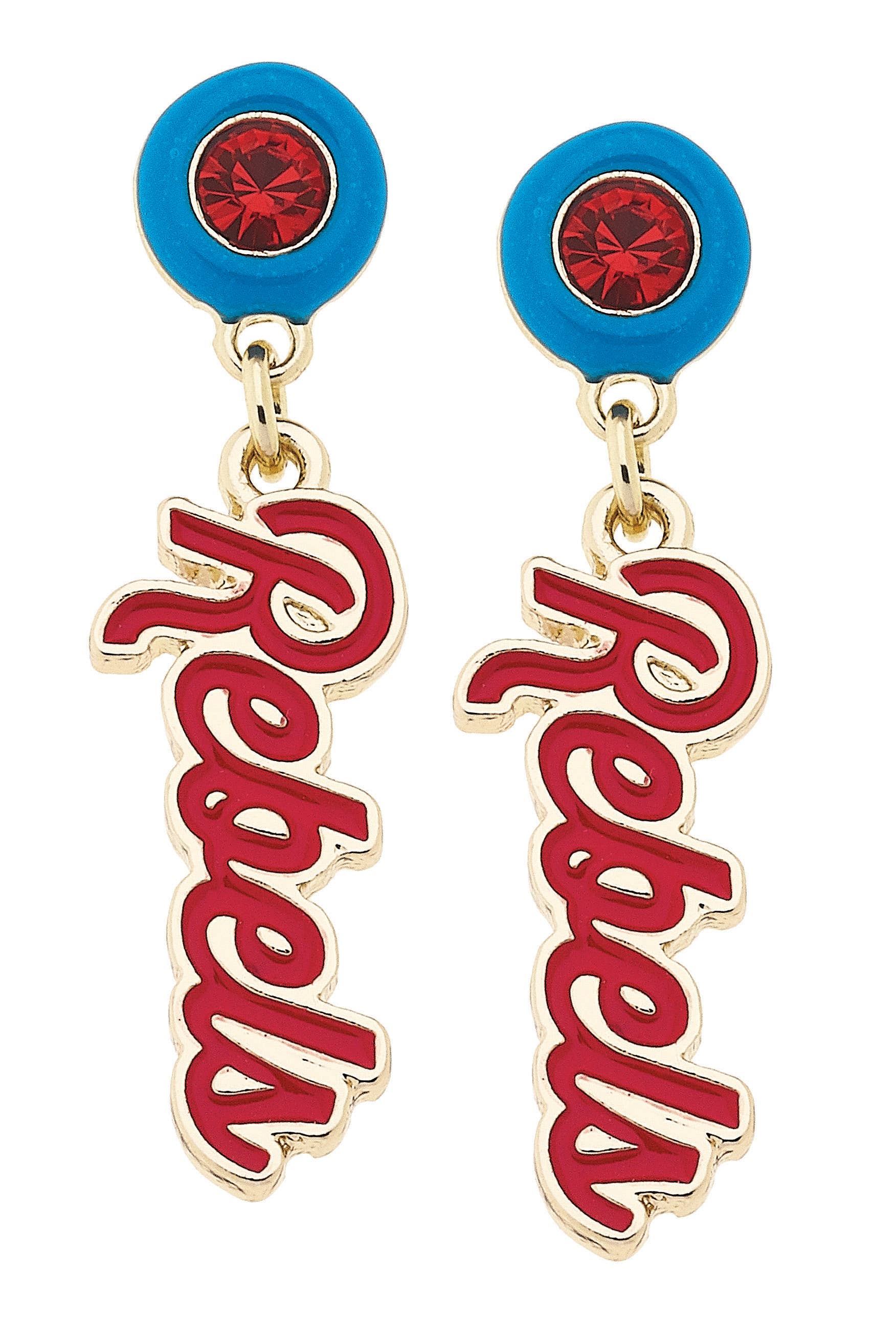 Ole Miss Rebels Autograph Enamel Earrings in Red