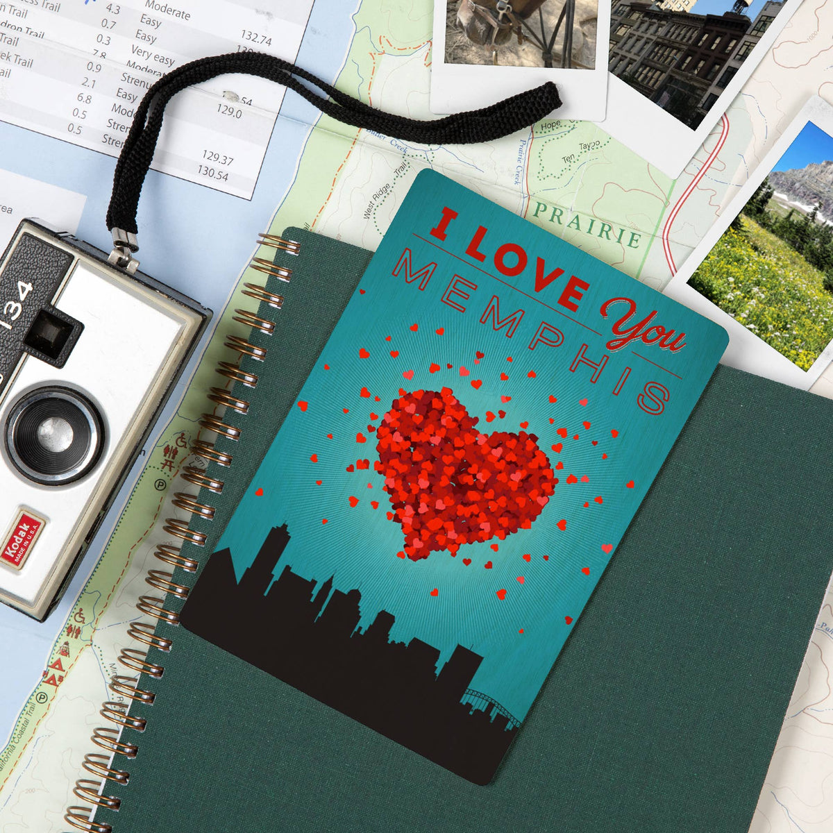 WOOD POSTCARD I Love You Memphis, Tennessee