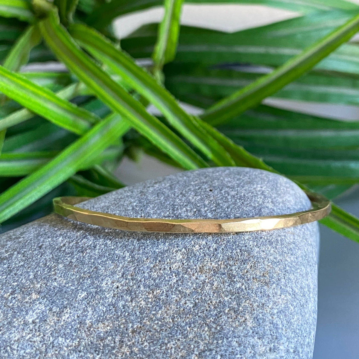 Gold Bangle Cuff Bracelet Hammered Charms Pearl Drop