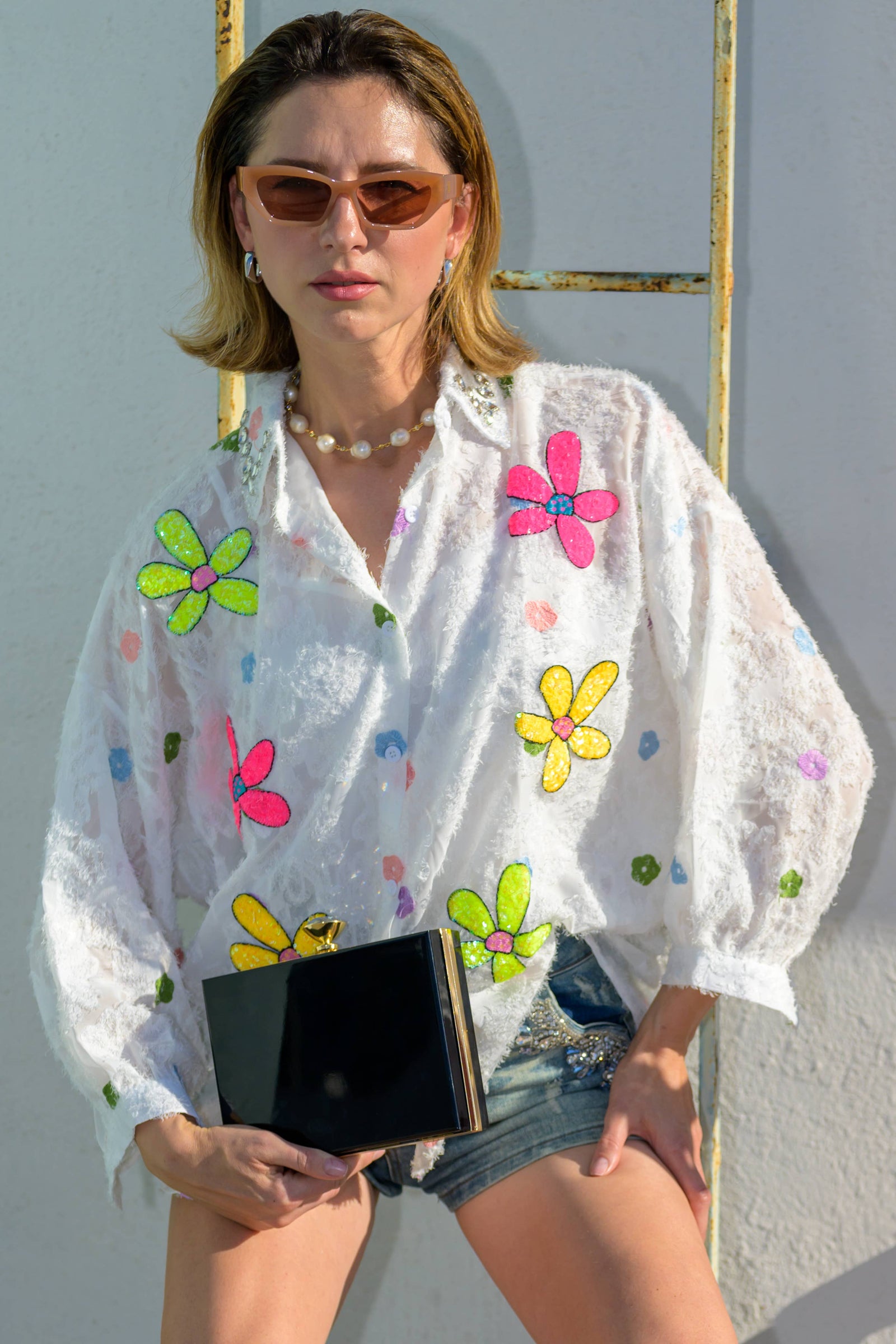 Alba-Puff Art-to-Wear Floral Blouse
