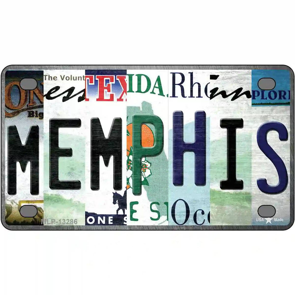 Memphis Strip Art Novelty Metal License Plate Tag
