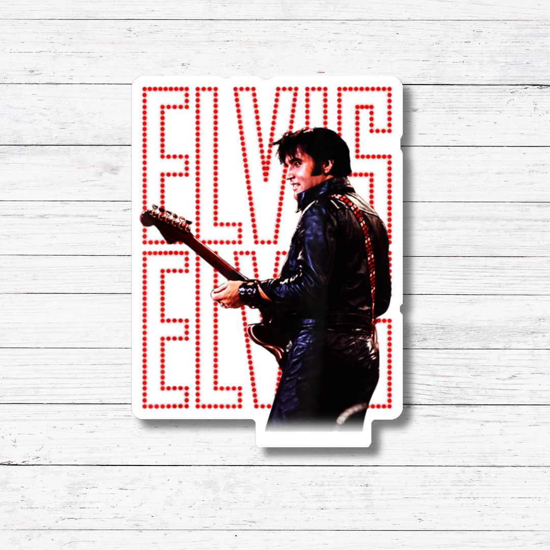 Elvis Red and Black- Elvis Stickers Glossy Vinyl