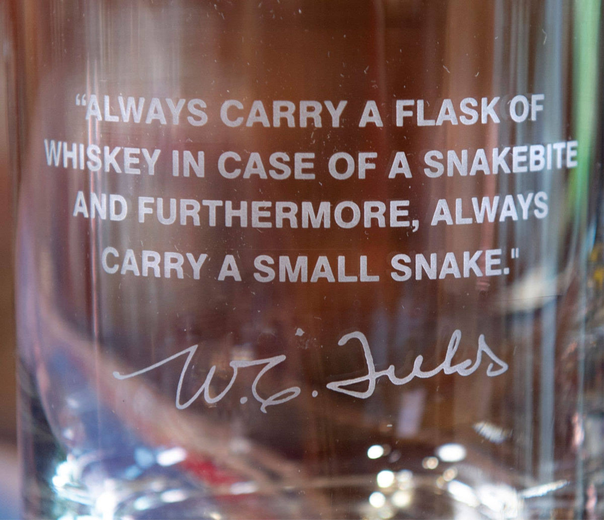 W.C. Fields Quote Glass