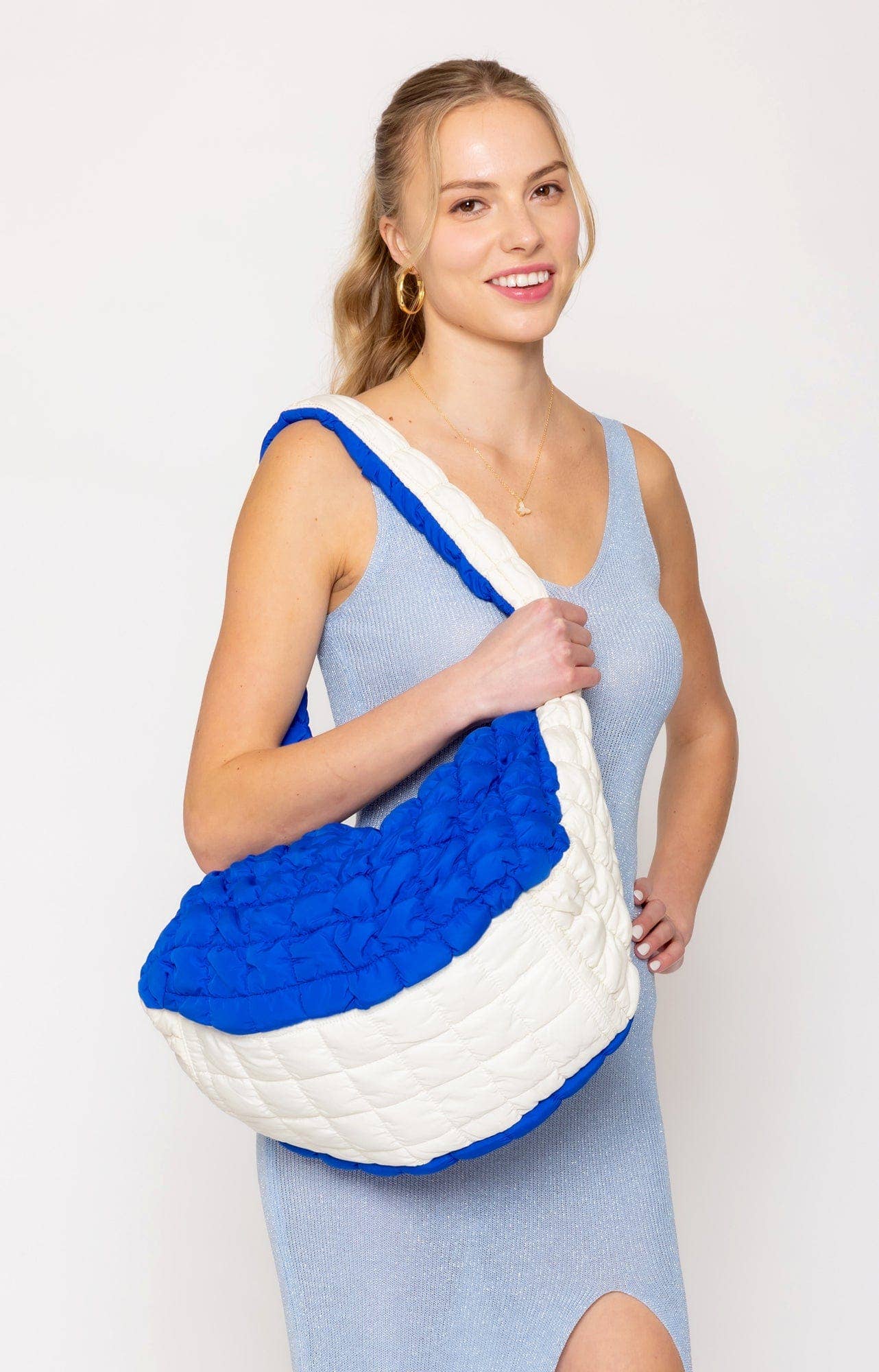 College Colors Large Quilted Puffer Women's Shoulder Bag