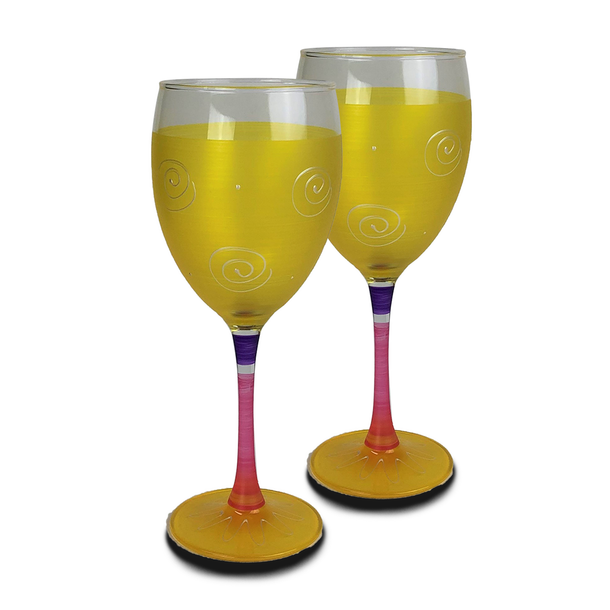 Peruvian Splendor Yellow Wine Glasses