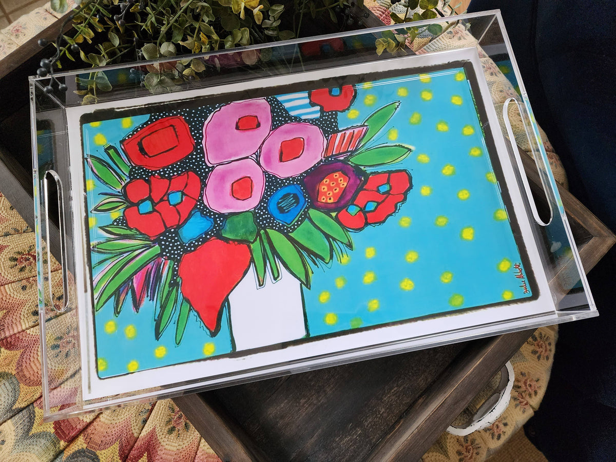 Flower Bouquet Insert for Acrylic Serving Tray