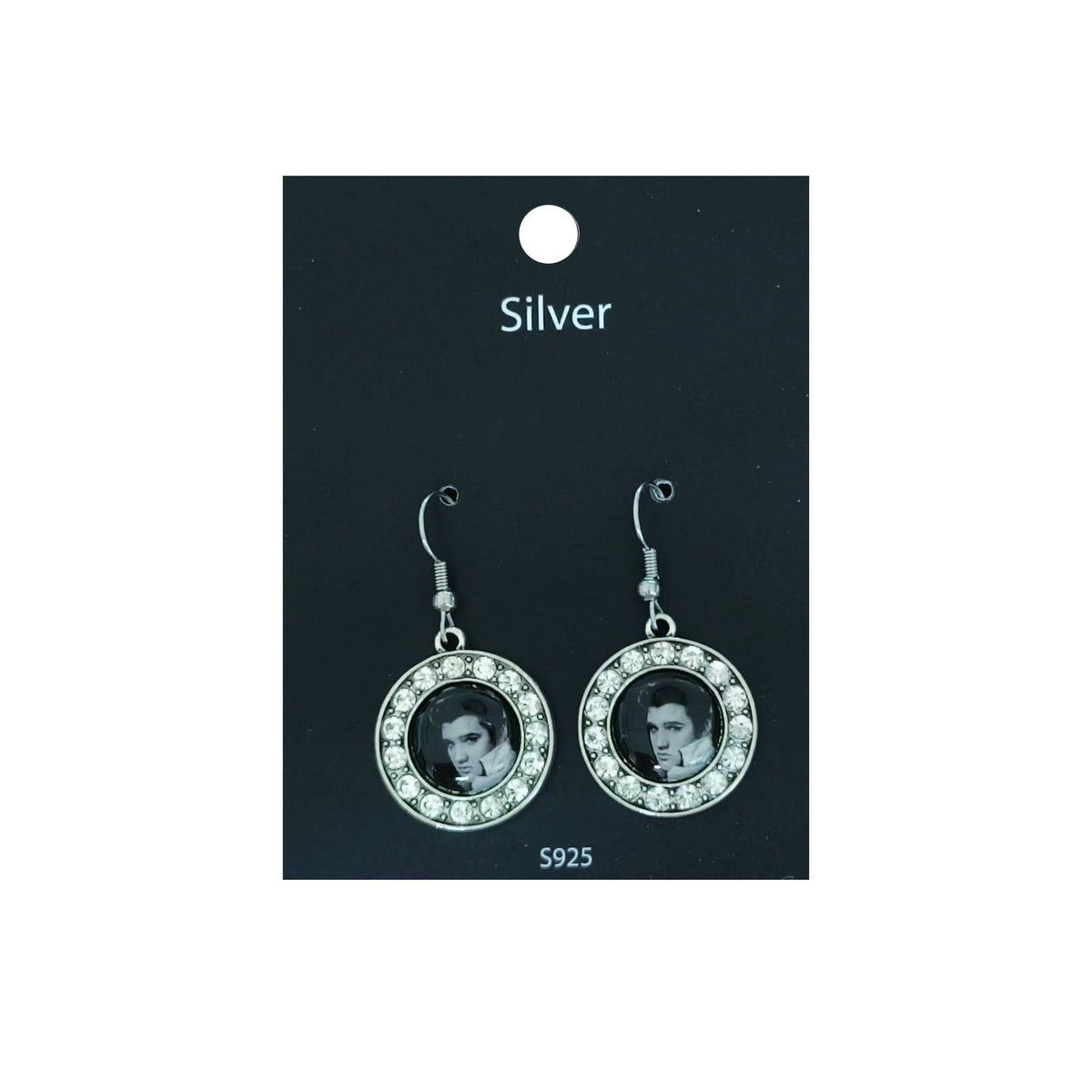 Elvis Earrings - Blk &amp; Wht With Stones