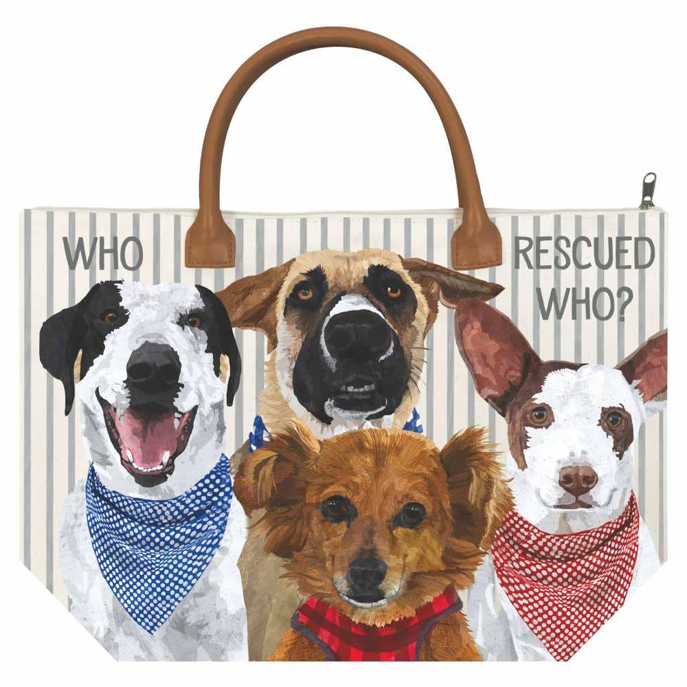 CANVAS TOTE BAG-WHO RESCUED WHO?