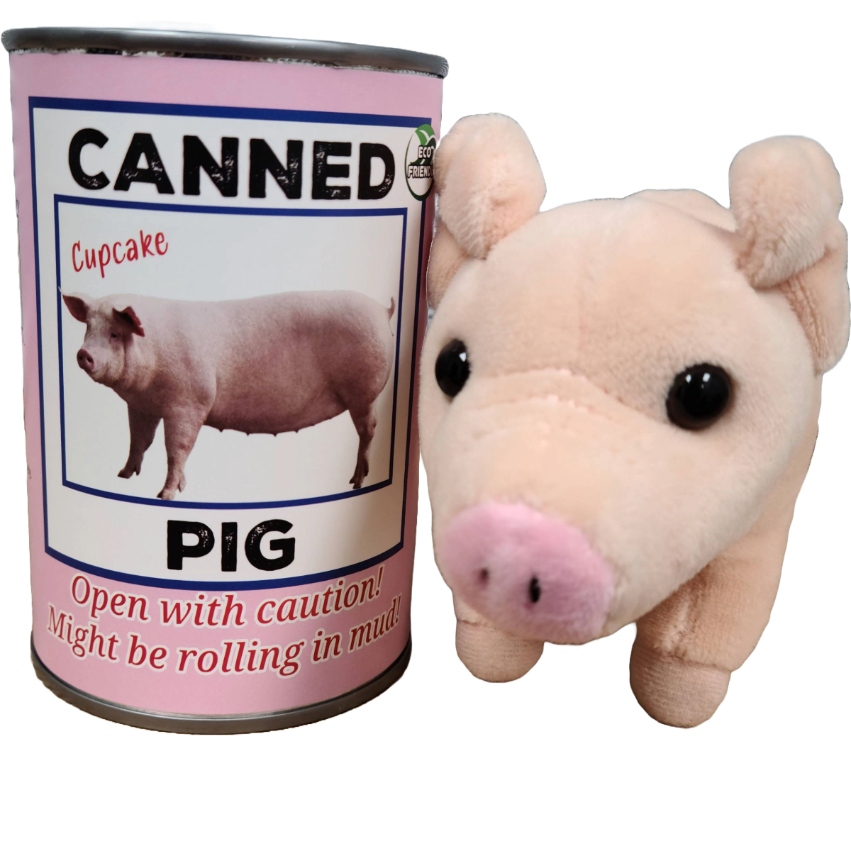Canned Pig | Stuffed Farm Animal Plush w/Funny Jokes | Gift: Pop Top Lid