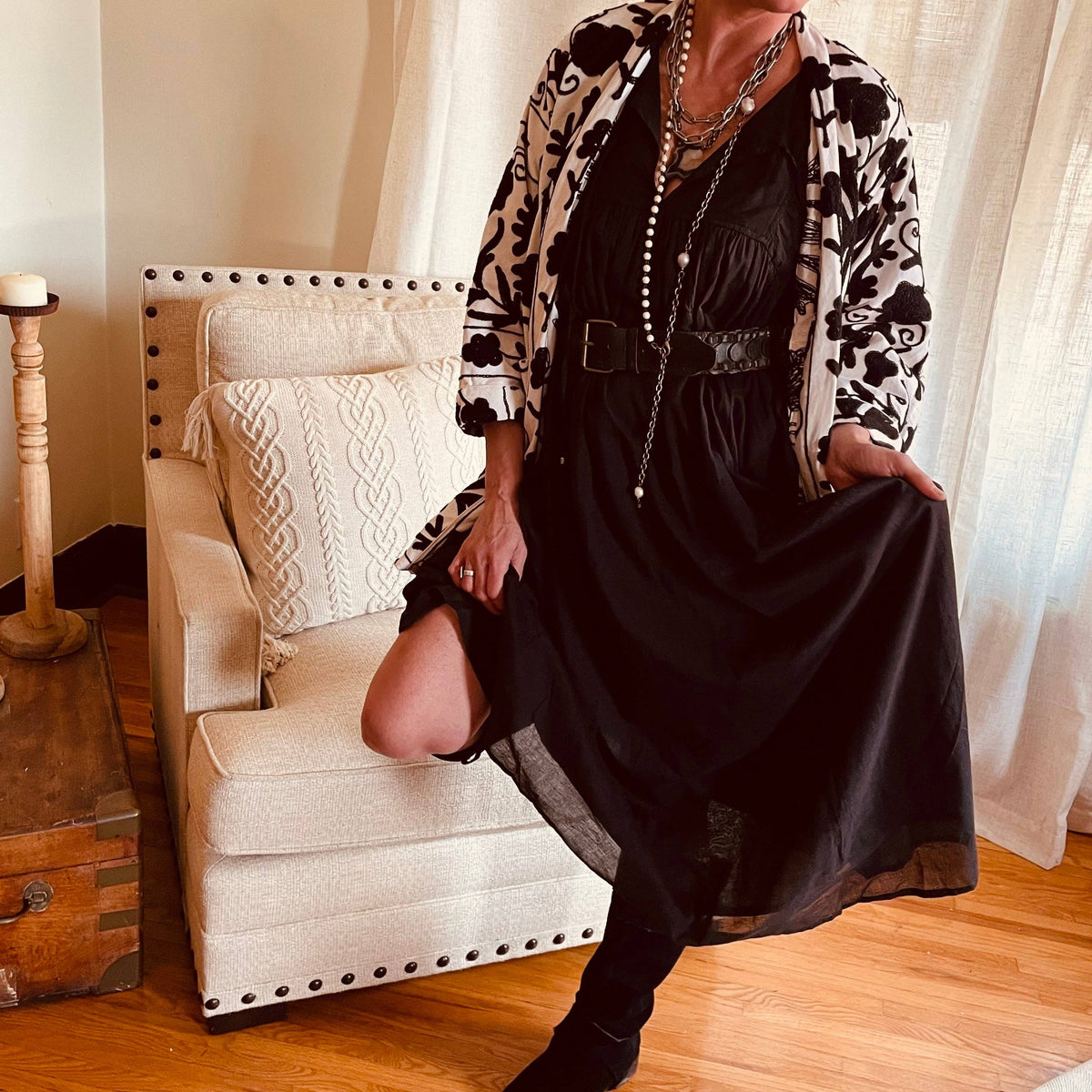Onyx Breeze Cotton Maxi Dress