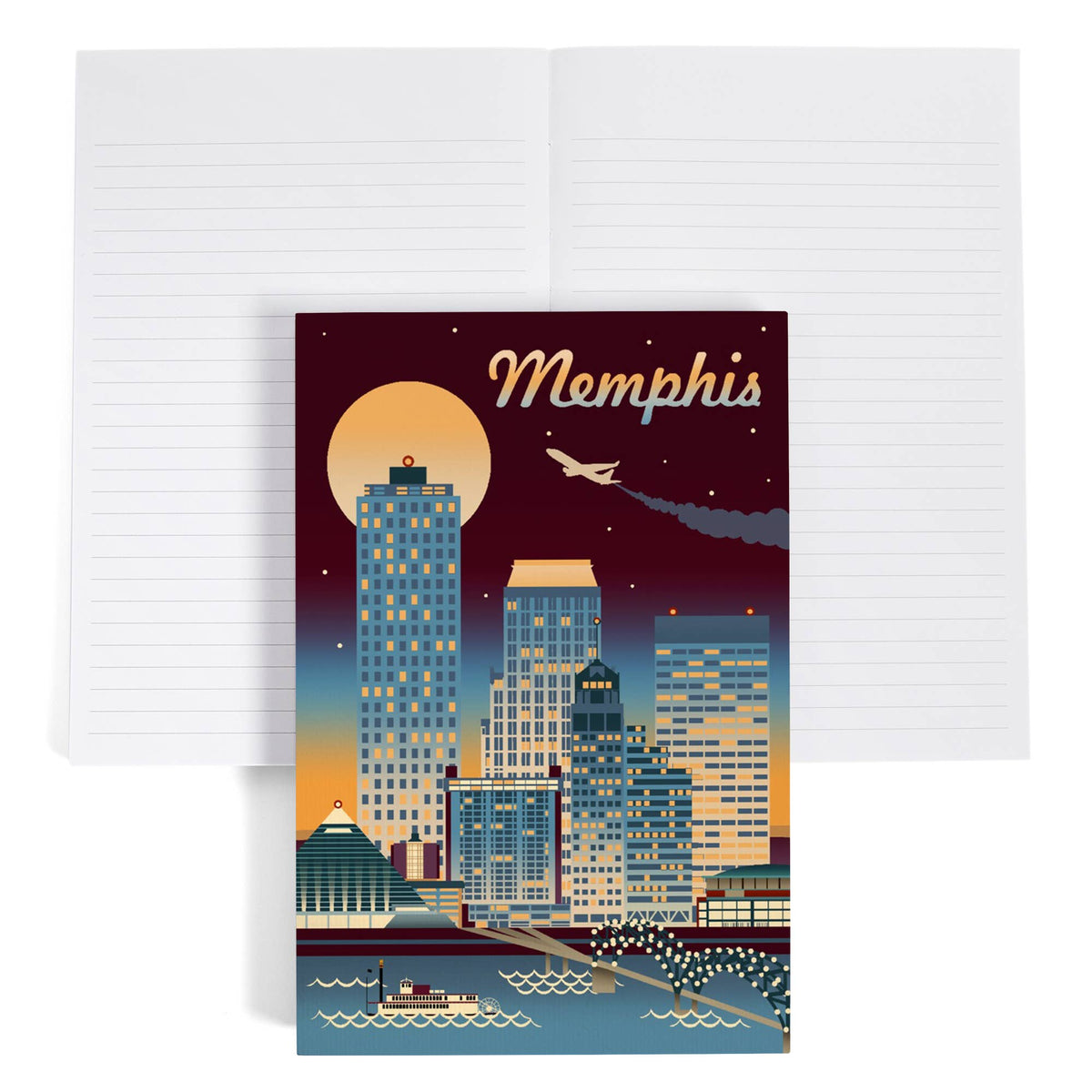 PREMIUM JOURNAL Memphis Tennessee Retro Skyline Chromatic