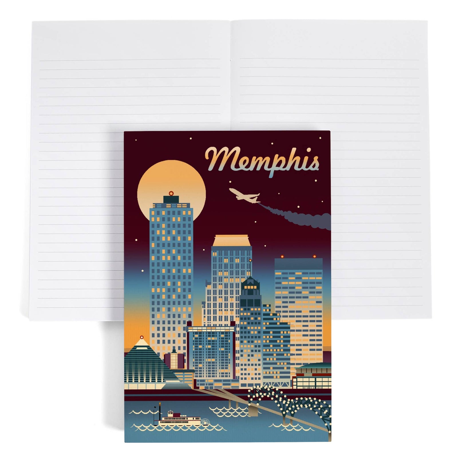 PREMIUM JOURNAL Memphis Tennessee Retro Skyline Chromatic