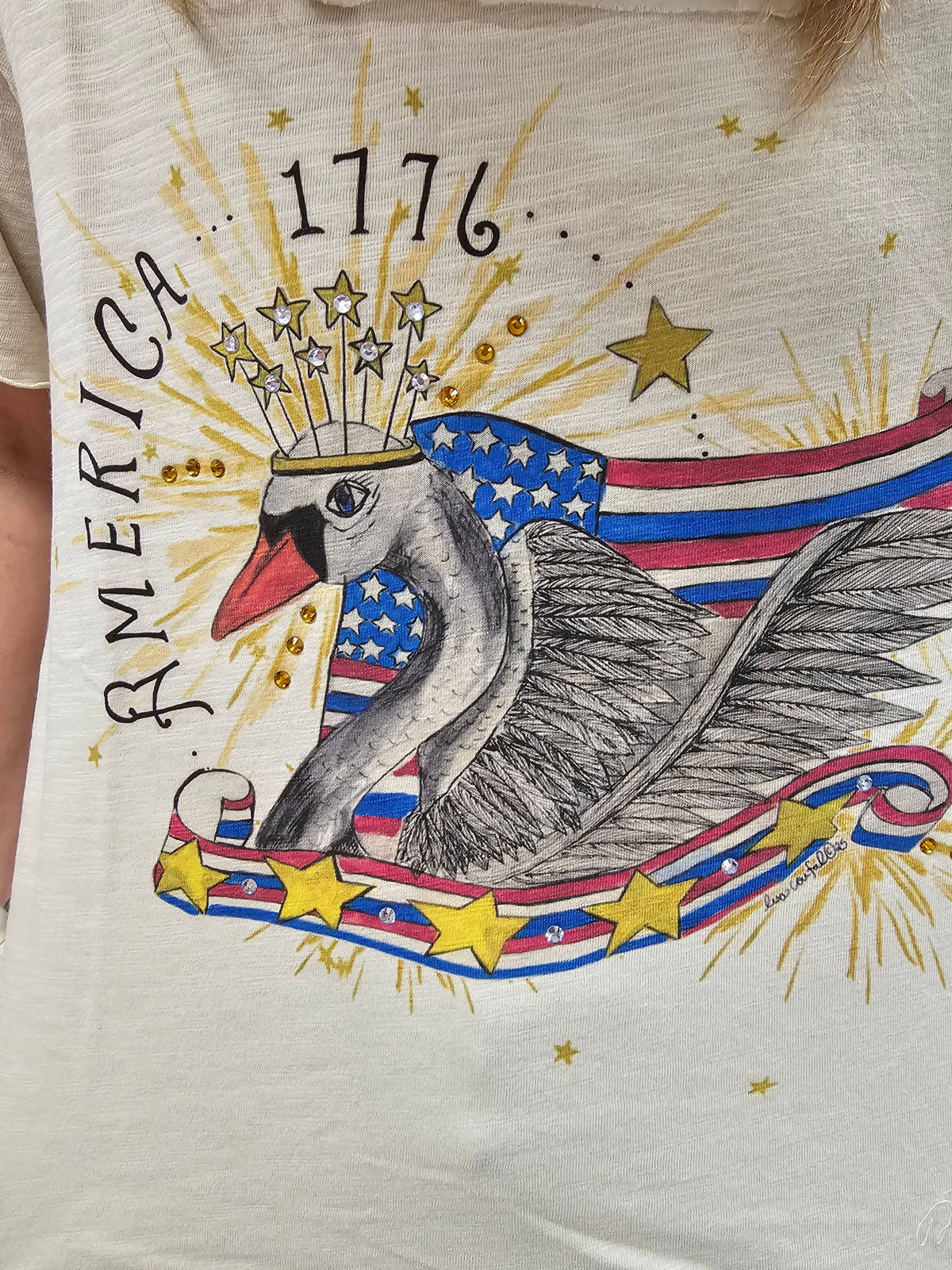 America Swan Tattered Tee