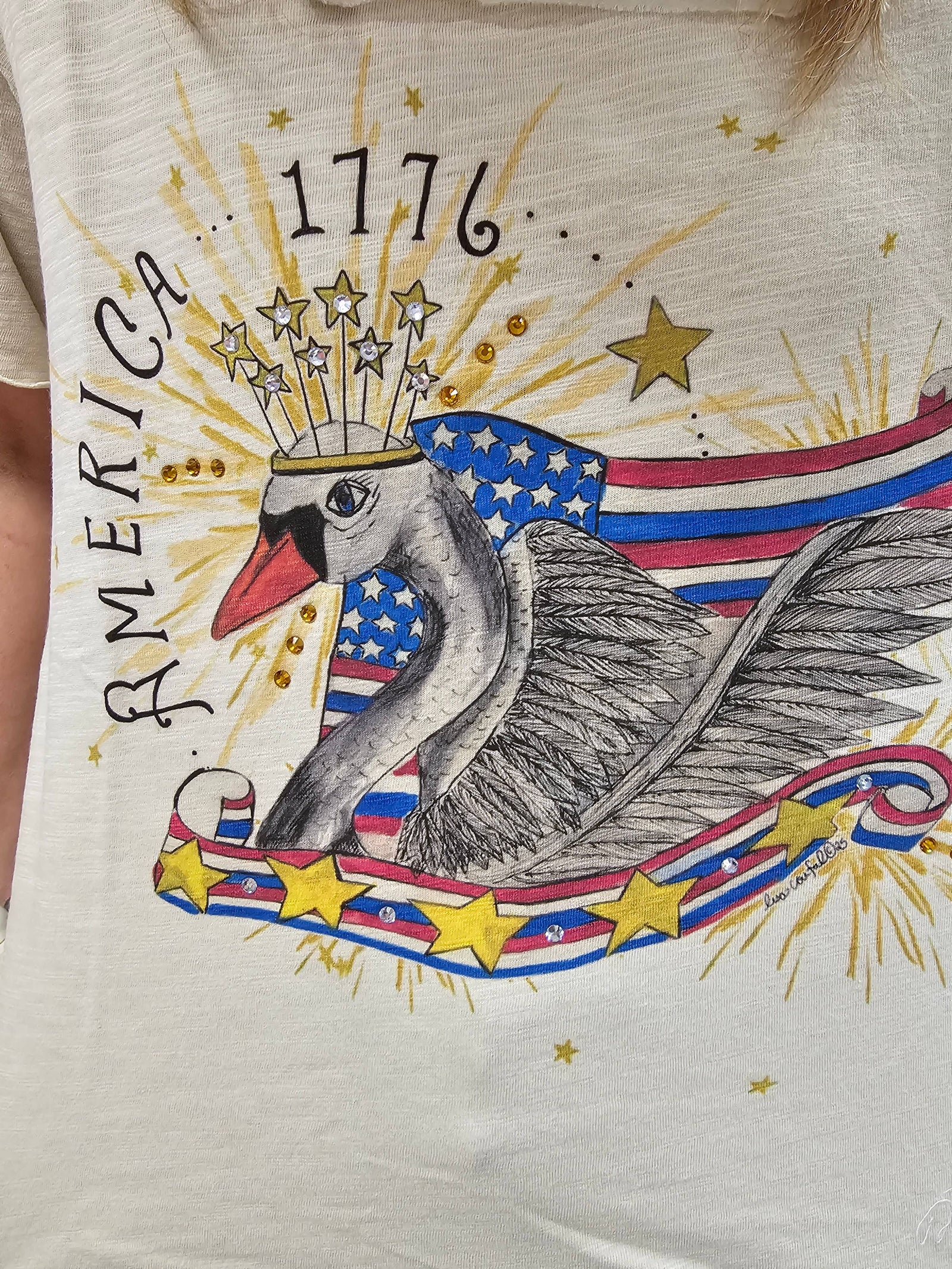 America Swan Tattered Tee
