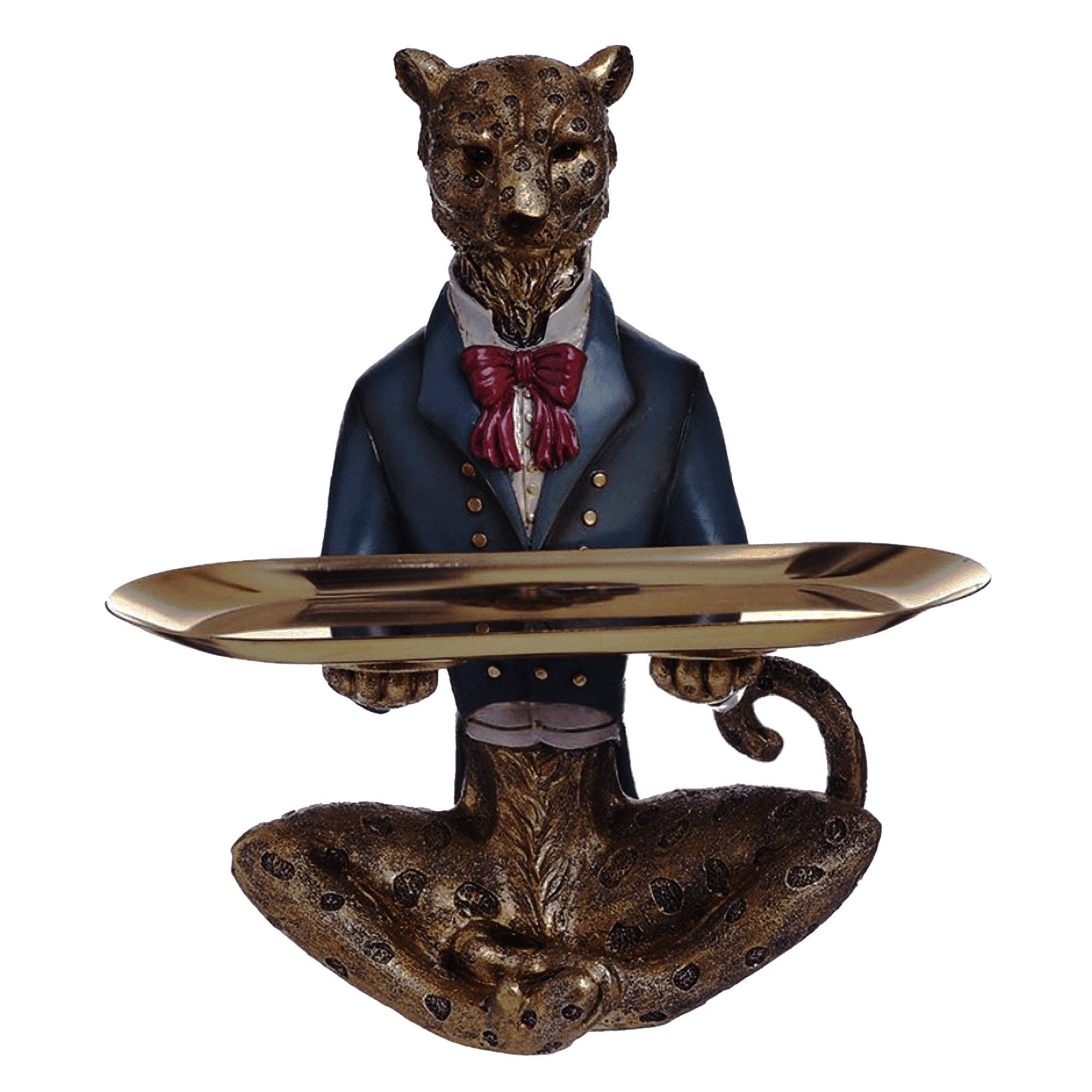 Modern Decor Resin Tiger Tray Statue