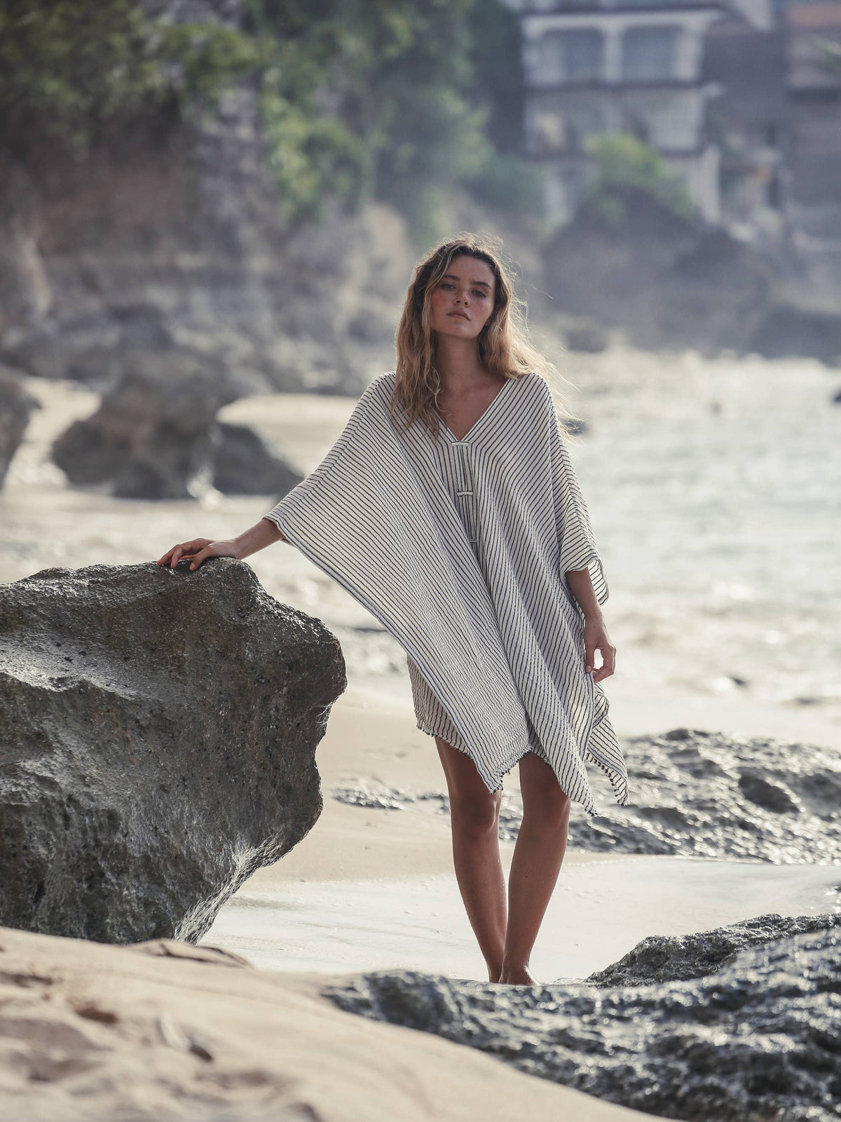 Ava Kimono - Black Stripes | 100% Turkish Cotton 100% Turkis: One Size / Black Stripes