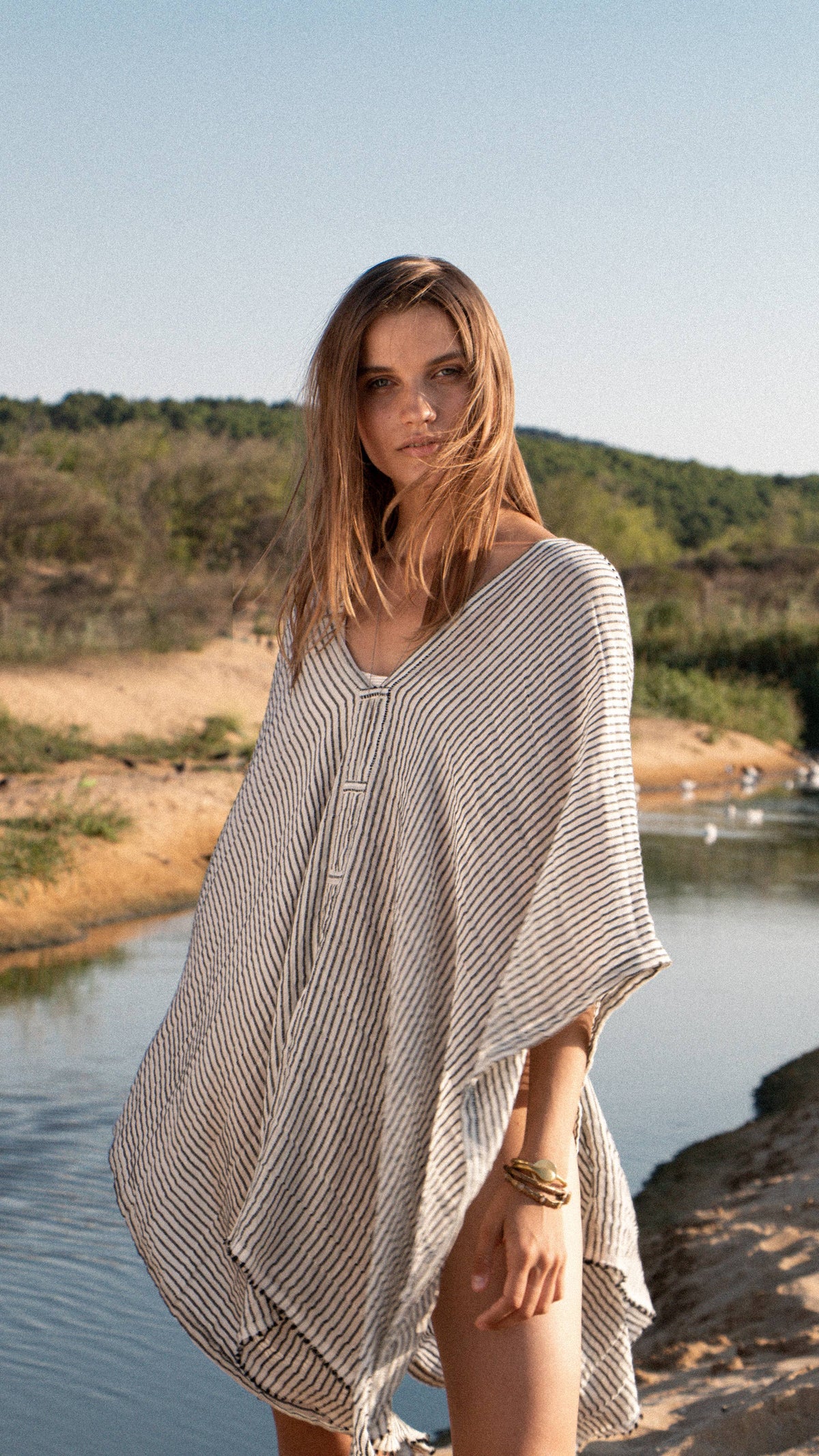 Ava Kimono - Black Stripes | 100% Turkish Cotton 100% Turkis: One Size / Black Stripes