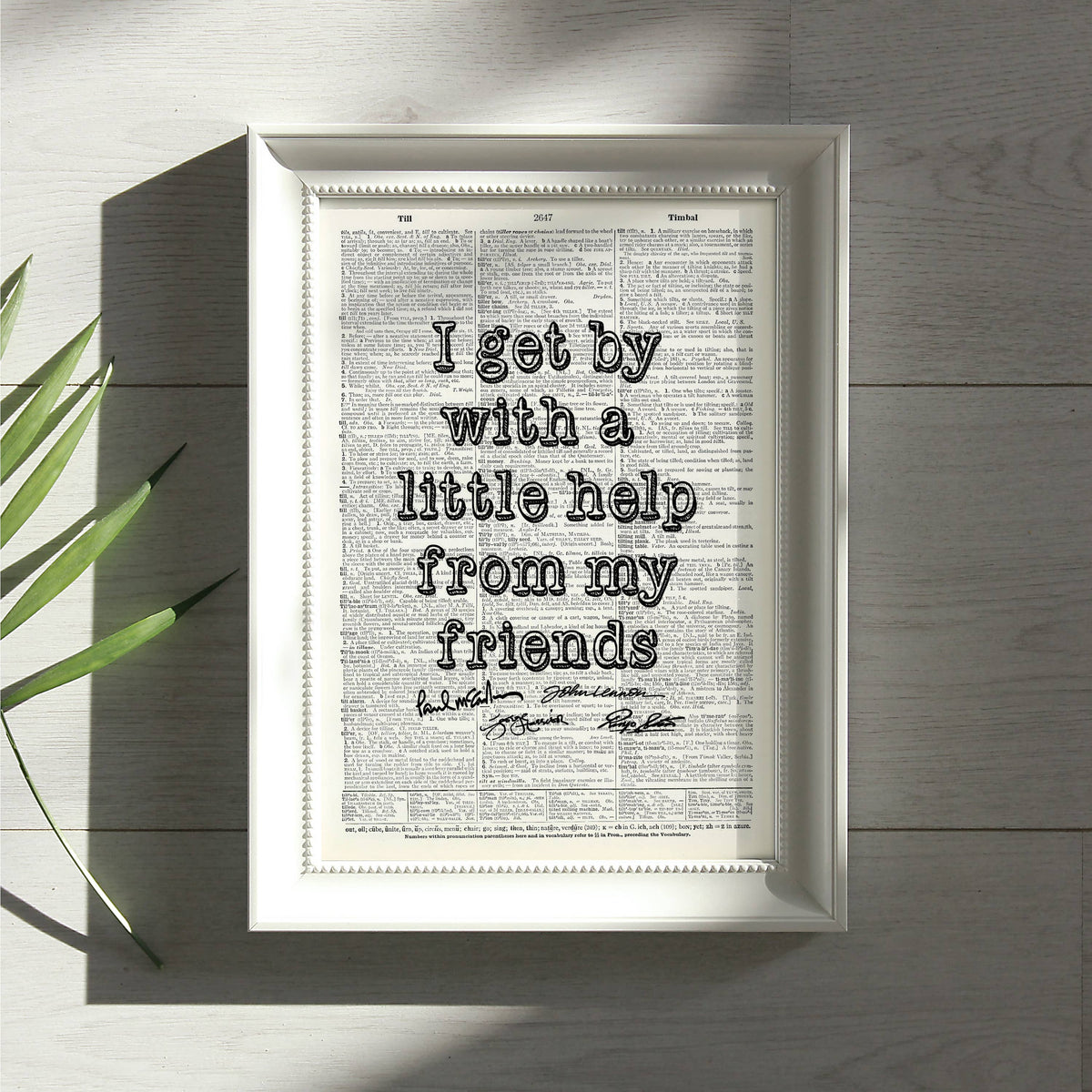 Art | Dictionary Page | Vintage | I get by with my friends