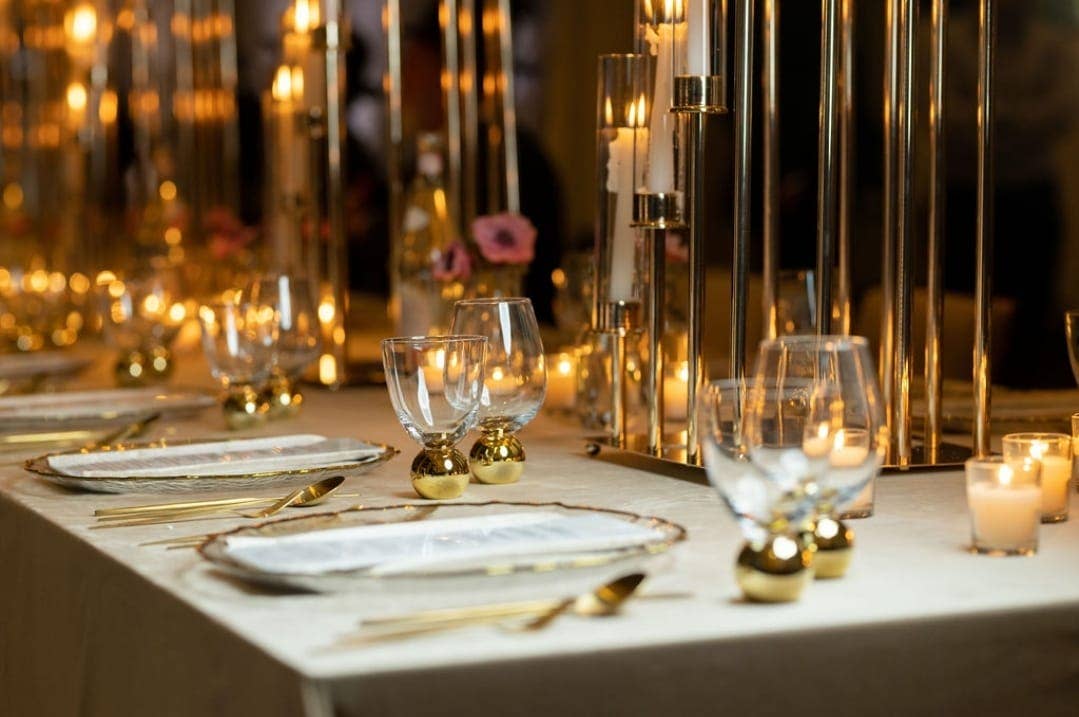 Small Wine Glasses on Gold Ball Pedestal