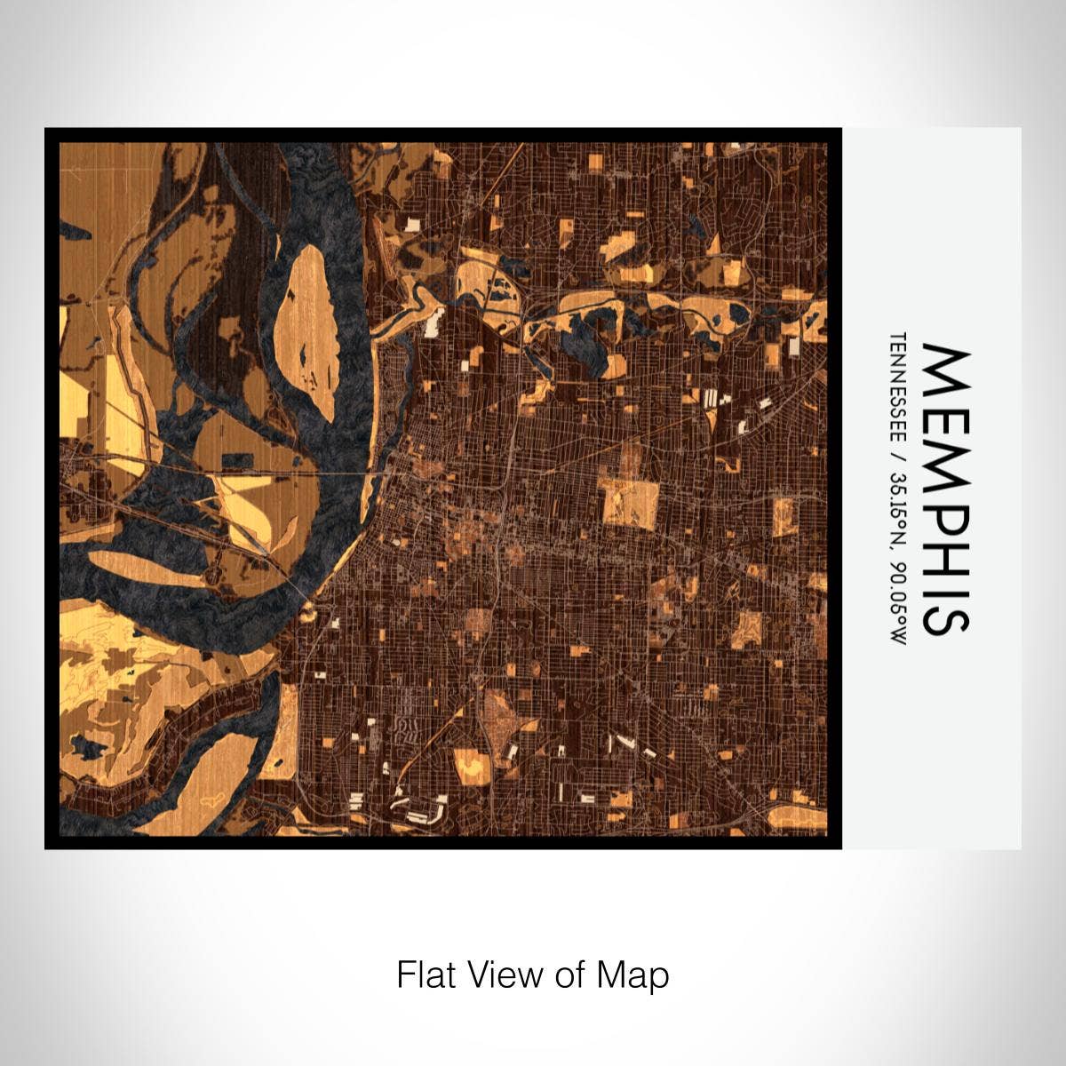 Memphis TN Map Bottle with Bamboo Top in Ember