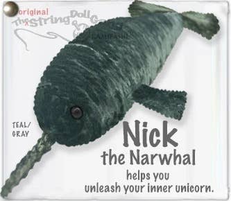 Nick the Narwhal String Doll Keychain