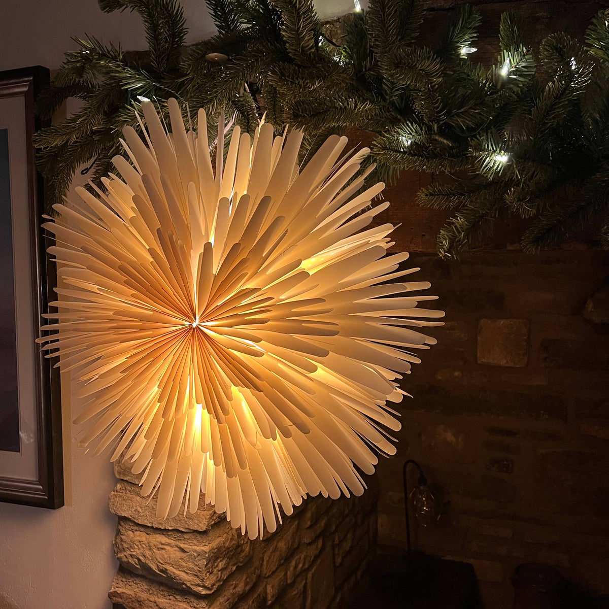 Giant Sunburst White Paper Wall Decoration - 60cm