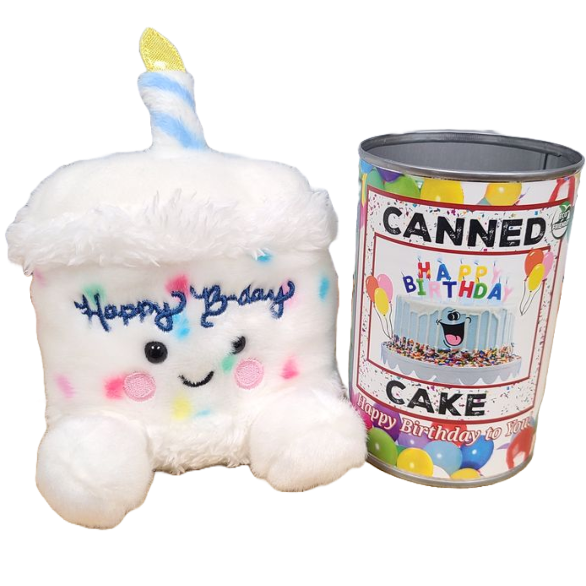 Canned Cake | Happy Birthday to You Gift | Plush B-day Cake: Pop Top Lid