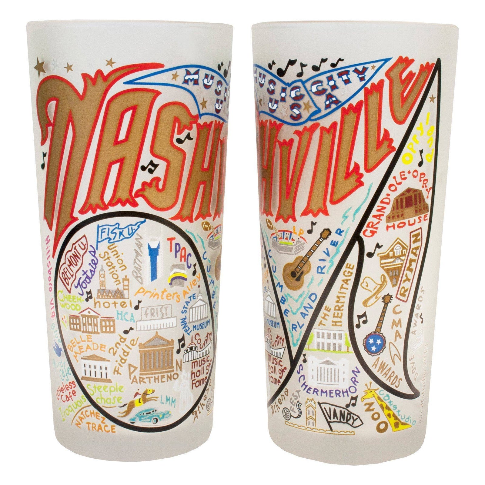 Nashville Frosted Drinking Glass