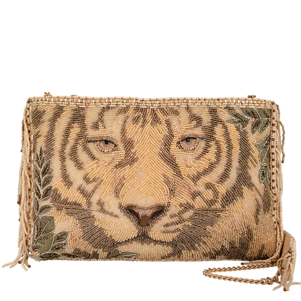 Savage Beaded Tiger Face Crossbody Bag