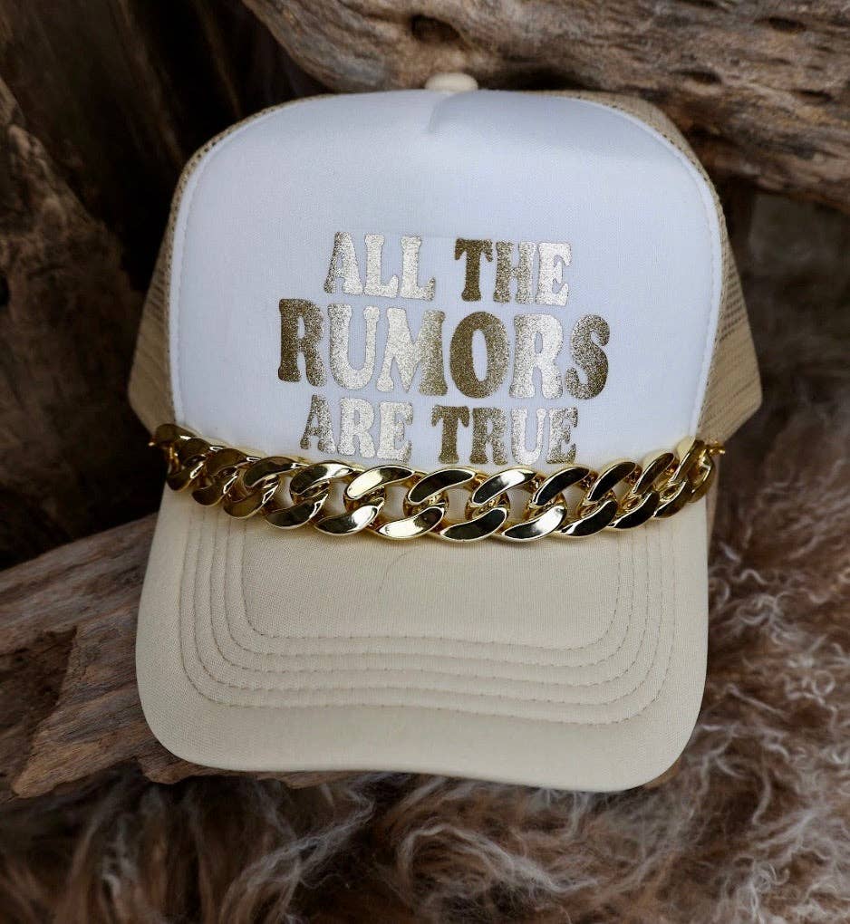 TRUCKER CAP All the Rumors are True TanGold: With BEADS
