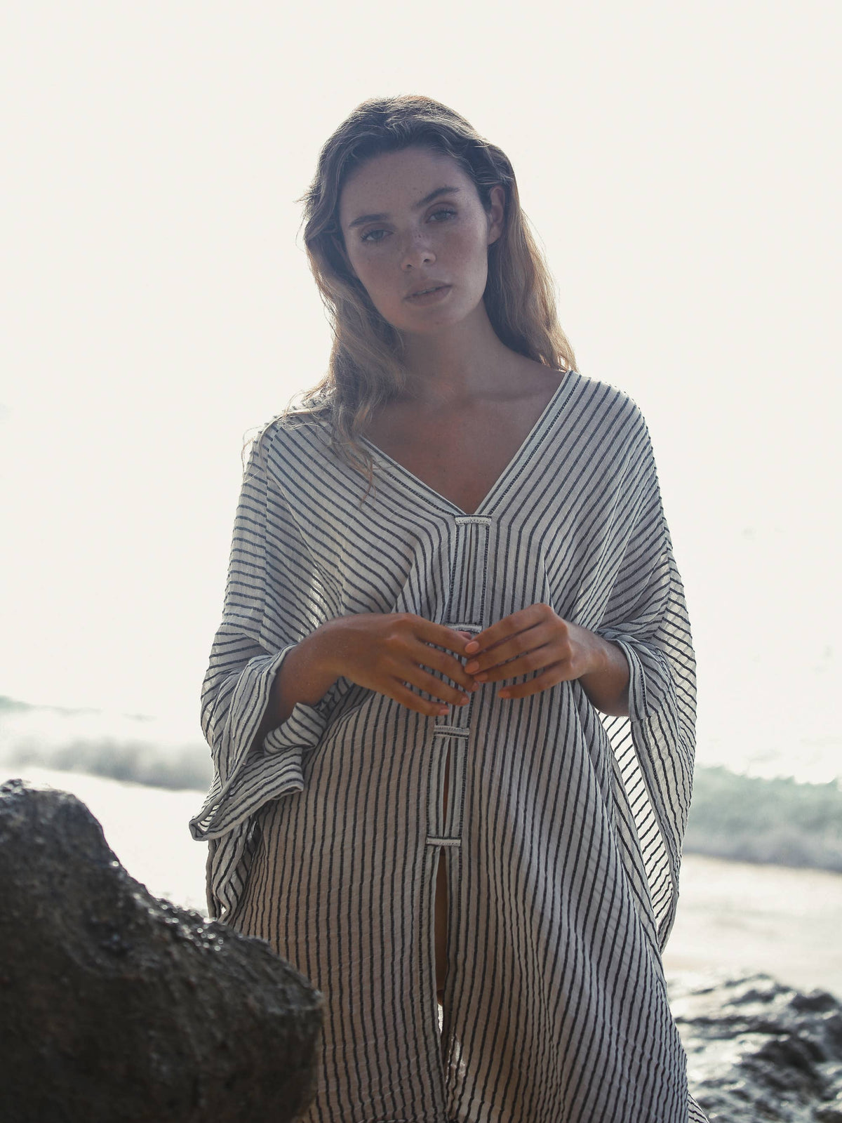 Ava Kimono - Black Stripes | 100% Turkish Cotton 100% Turkis: One Size / Black Stripes