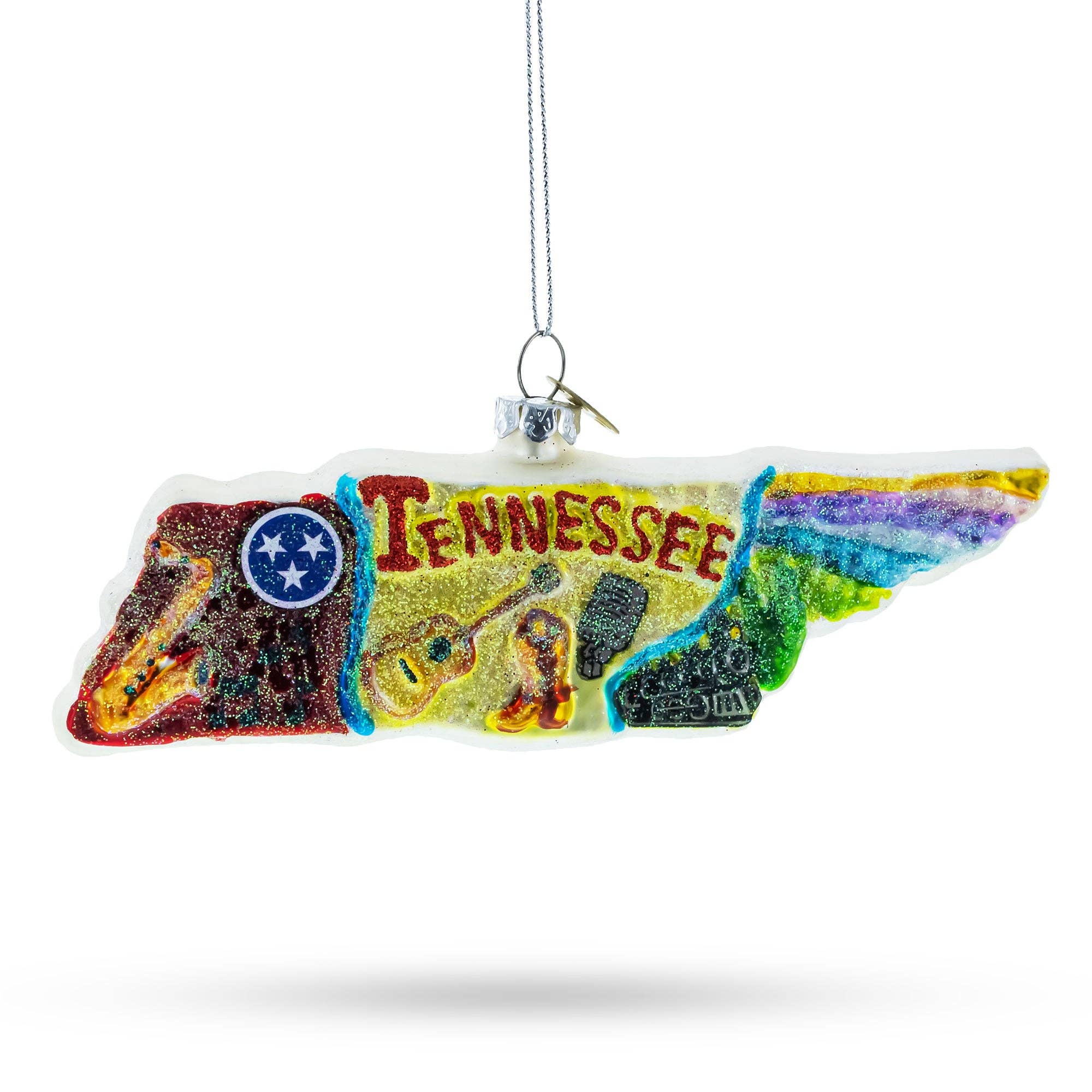 Tennessee State Symbols Glass Ornament