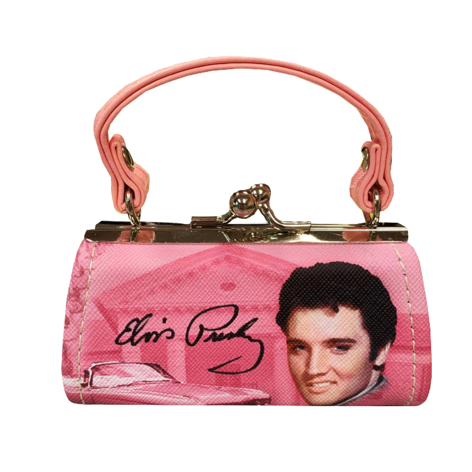 Elvis Mini Purse - Pink Guitars