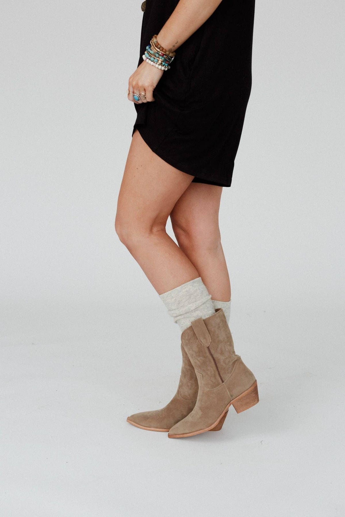 Birds Of A Feather Knee High Socks - Heather Gray: OS