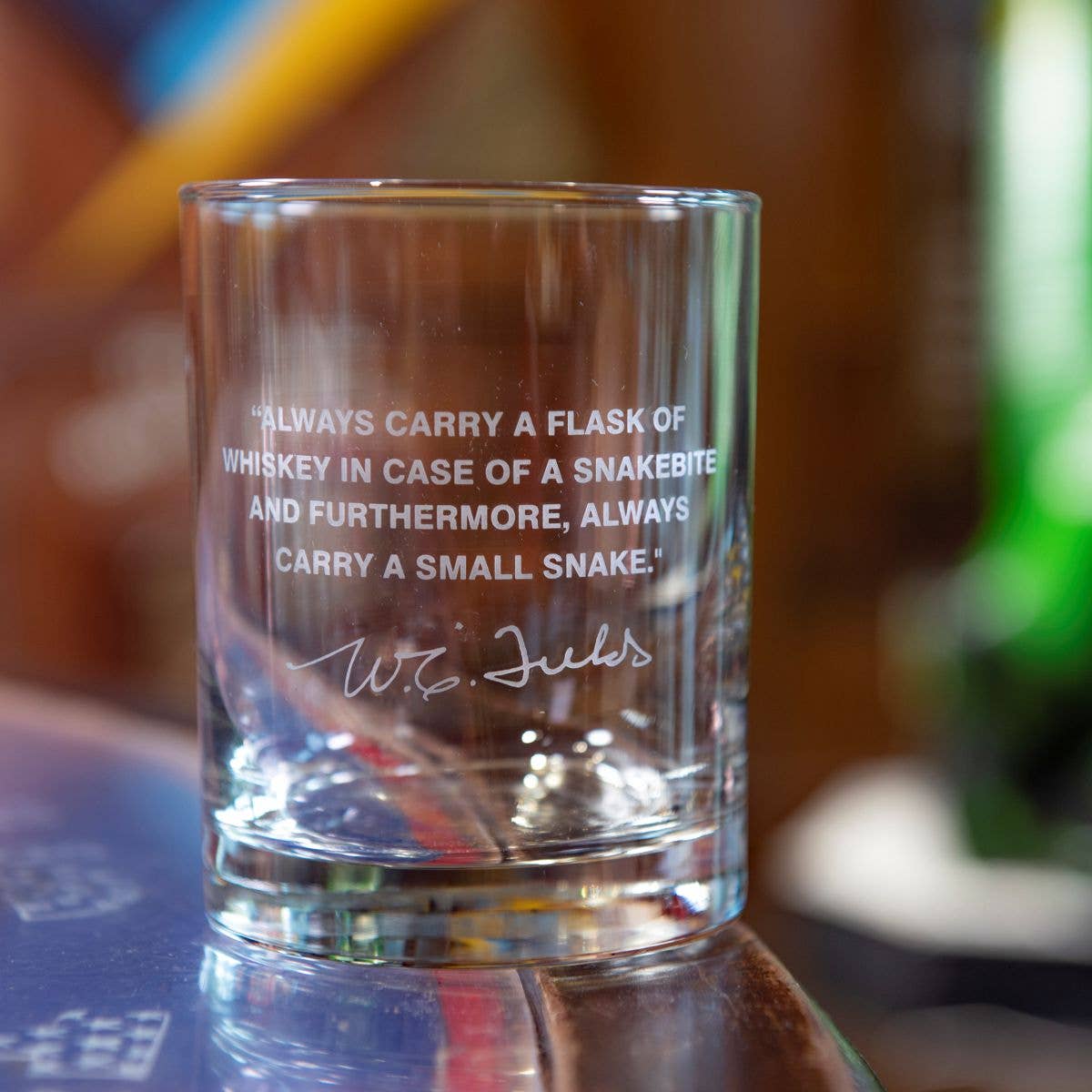 W.C. Fields Quote Glass