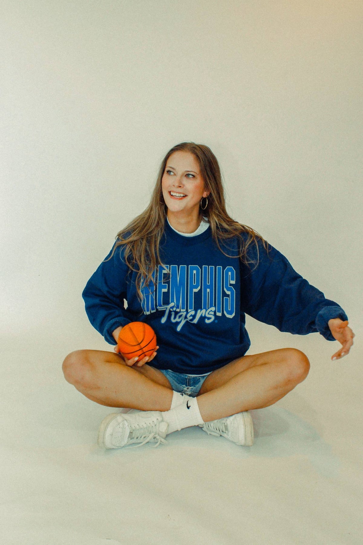 Memphis Tigers Cursive, Game Day Boxy Cotton Sweatshirt