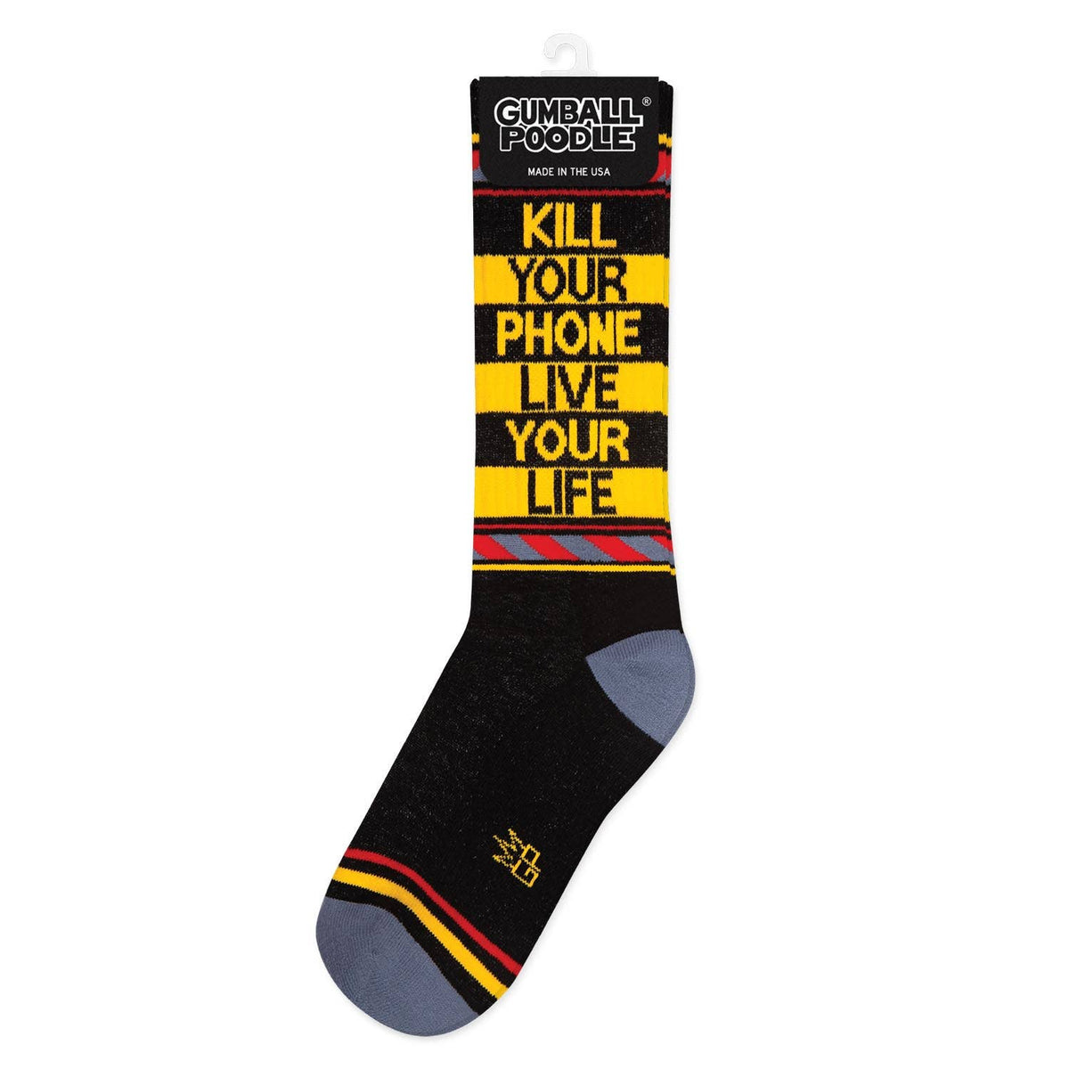 Kill Your Phone Live Your Life Gym Crew Socks