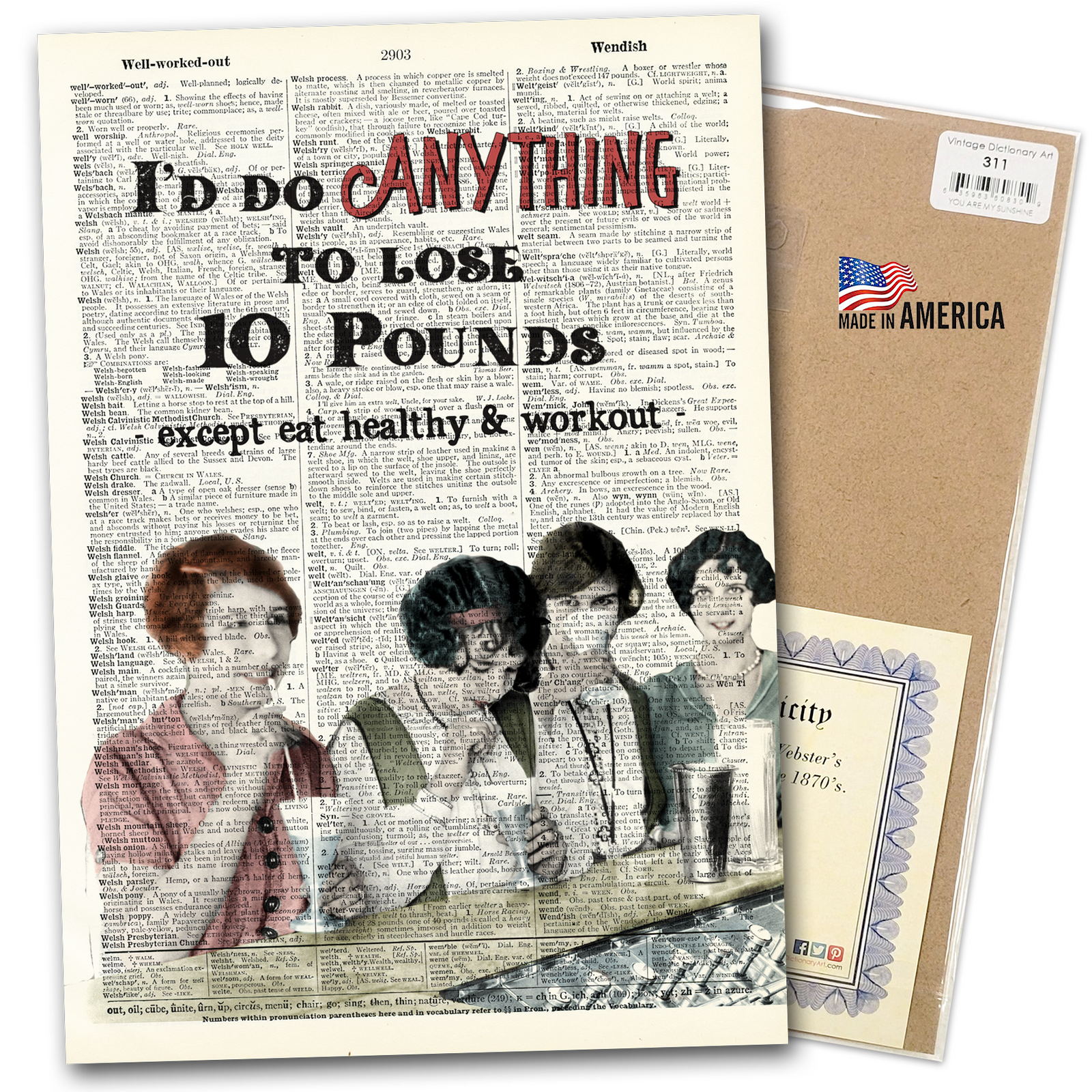 Art Print | Dictionary Page | Vintage | I'd Do Anything to