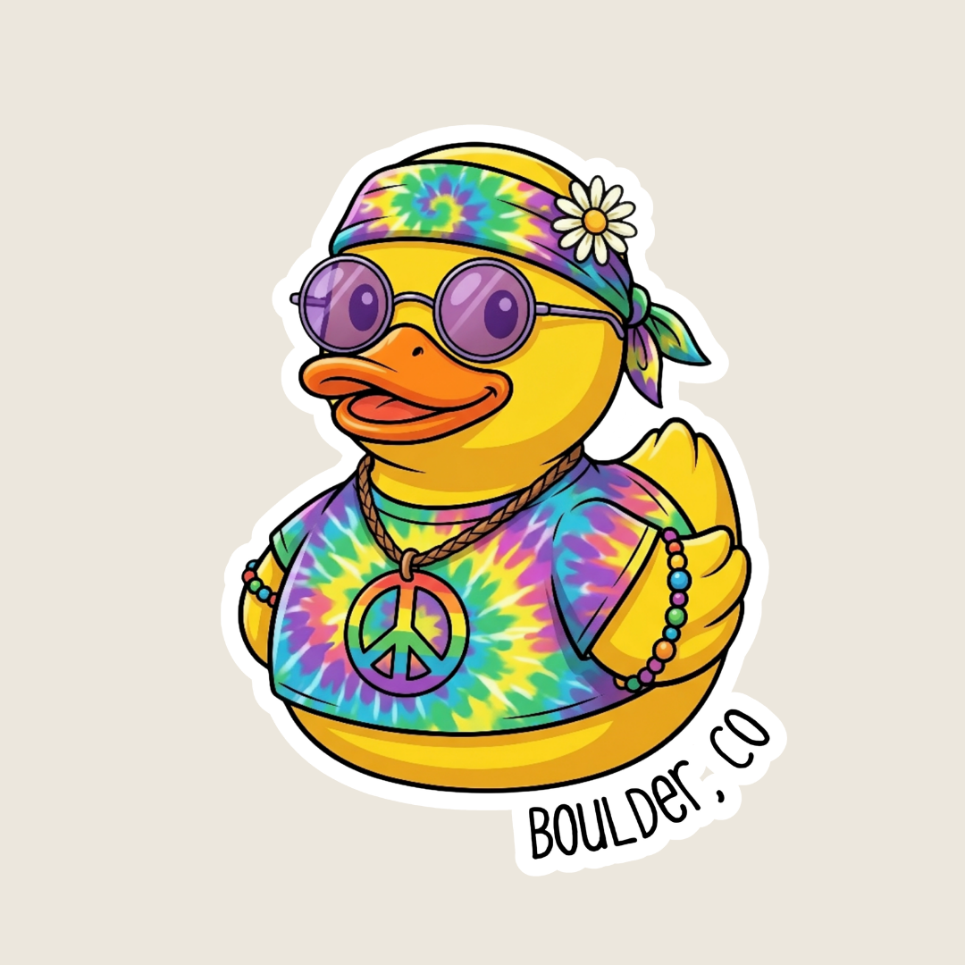 Hippie Rubber Duck Custom Sticker