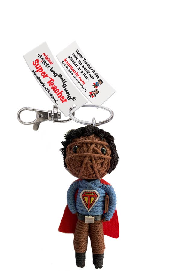 Super Teacher (Boy, Brown String) String Doll Keychain