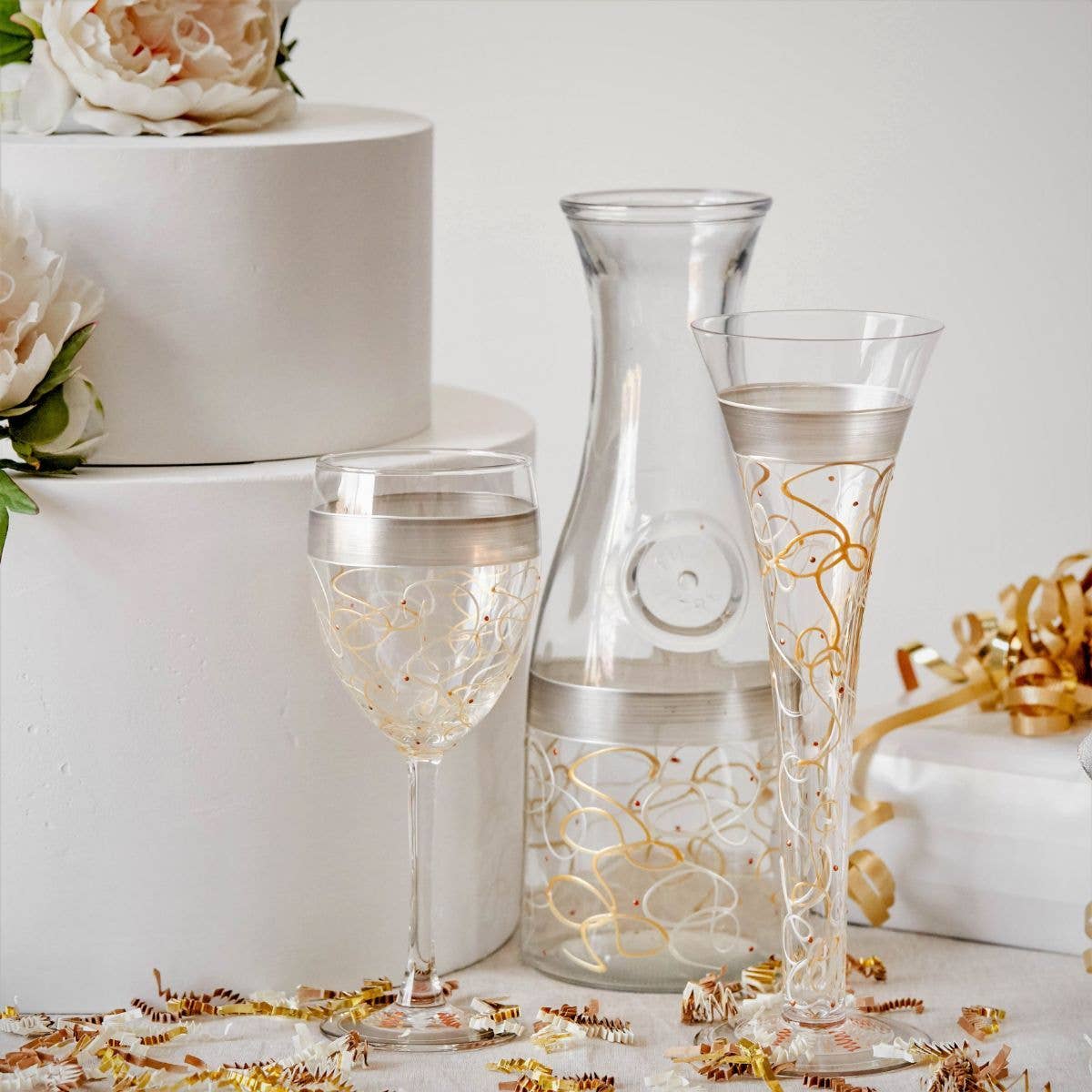 Celebration Streamers Hollow Flute Glasses