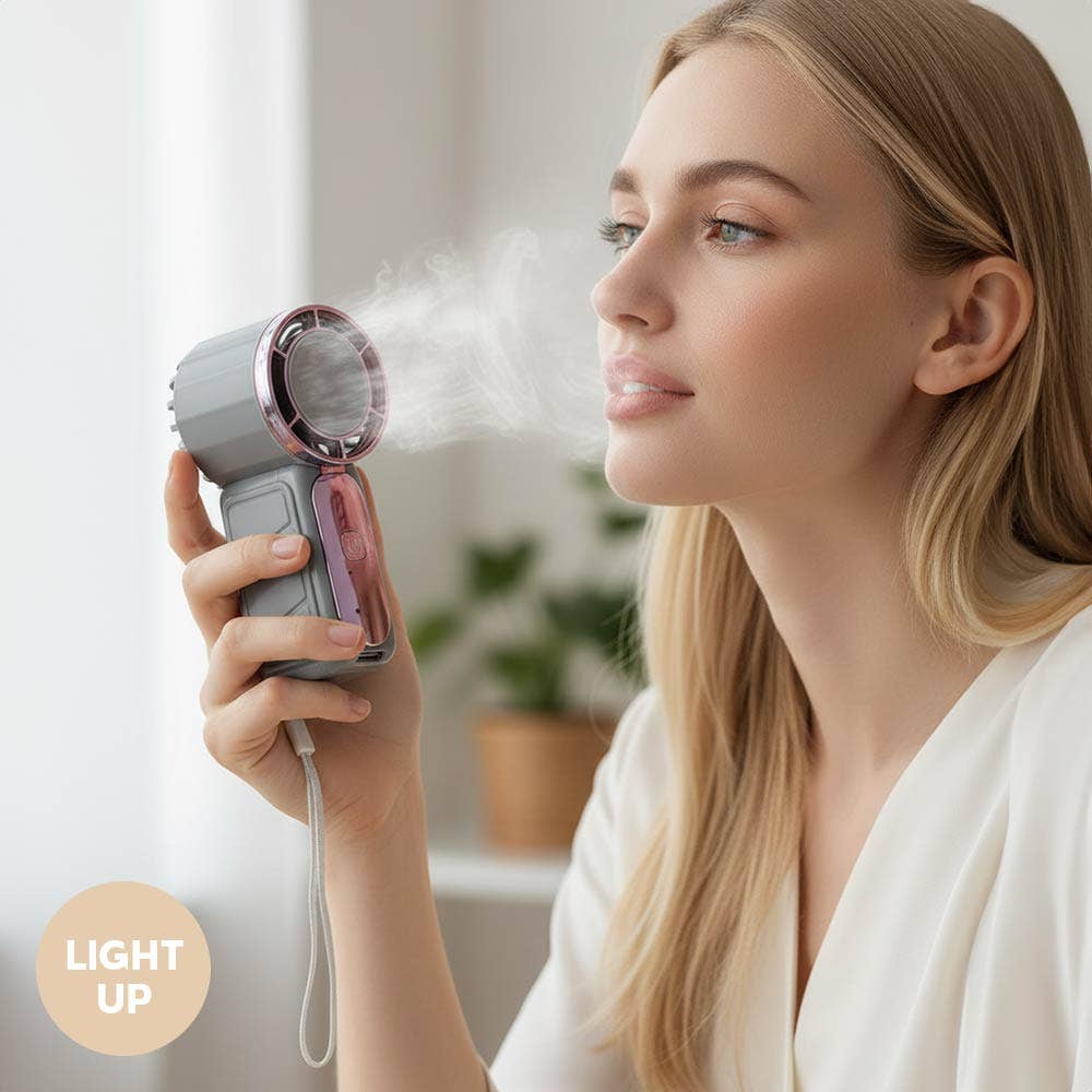 Light Up Digital Display Portable Handheld Mini Fan