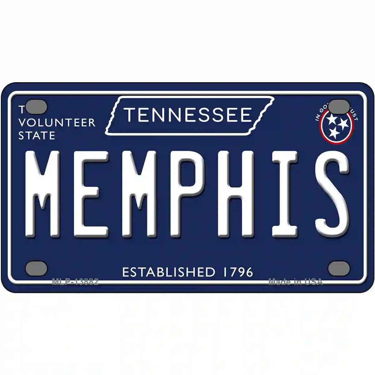 Memphis Tennessee Blue Novelty Metal License Plate Tag